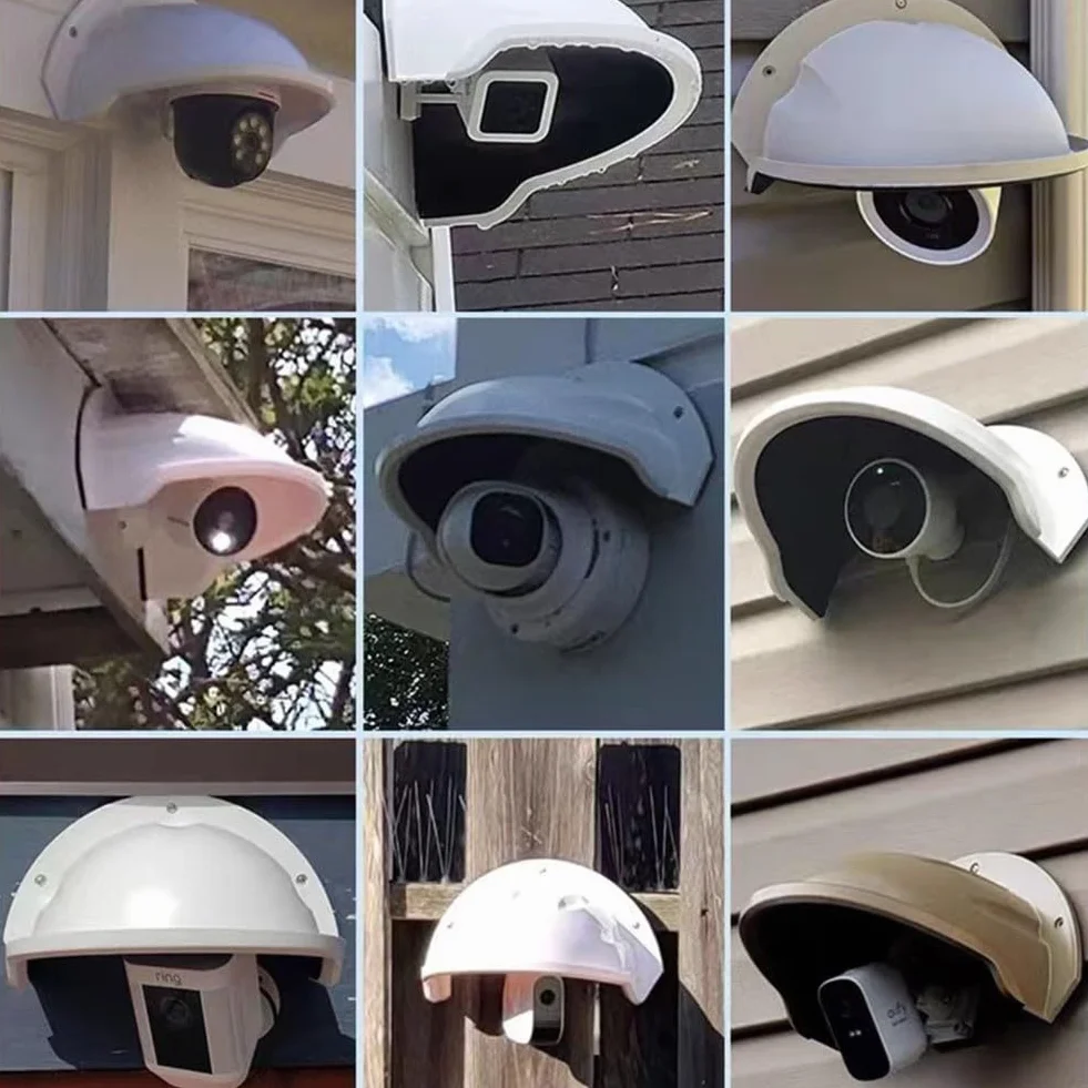 Housse de protection imperméable et résistante aux intempéries en ABS pour caméra de sécurité CCTV Blanc