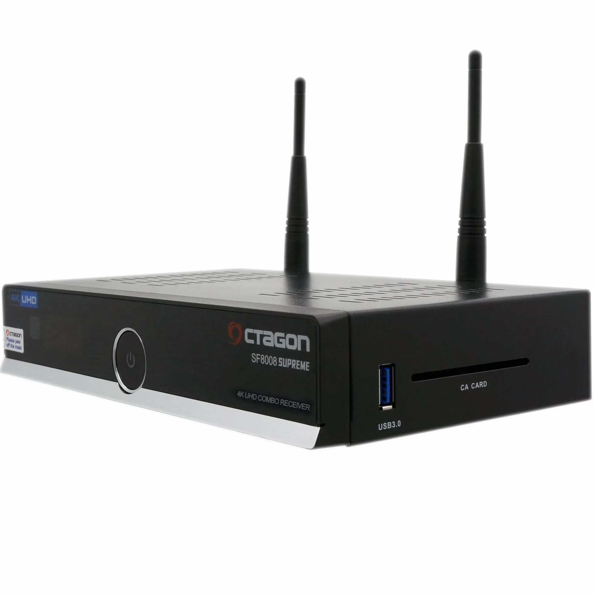 OCTAGON Récepteur combiné SF8008 4K UHD HDR 1 x DVB-S2X et 1 x DVB-C/DVB-T2 - Satellite, câble/Signal terrestre, E2 Linux Smart TV, Serveur multimédia, Fonction d'enregistrement, EasyMouse HDMI, Dual
