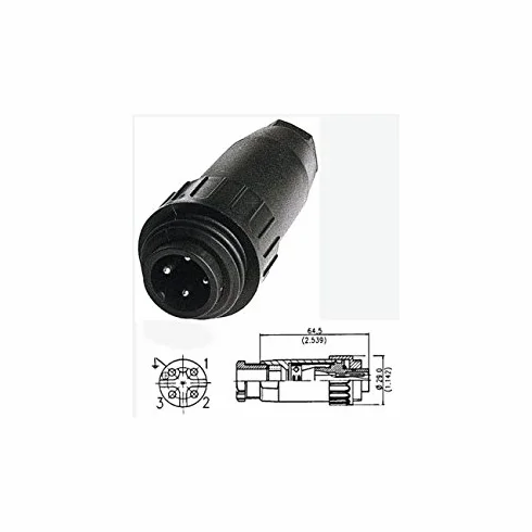 Amphenol C016 20H003 110 12 Cosse cylindrique mâle droit 3+PE Connecteur rond série C