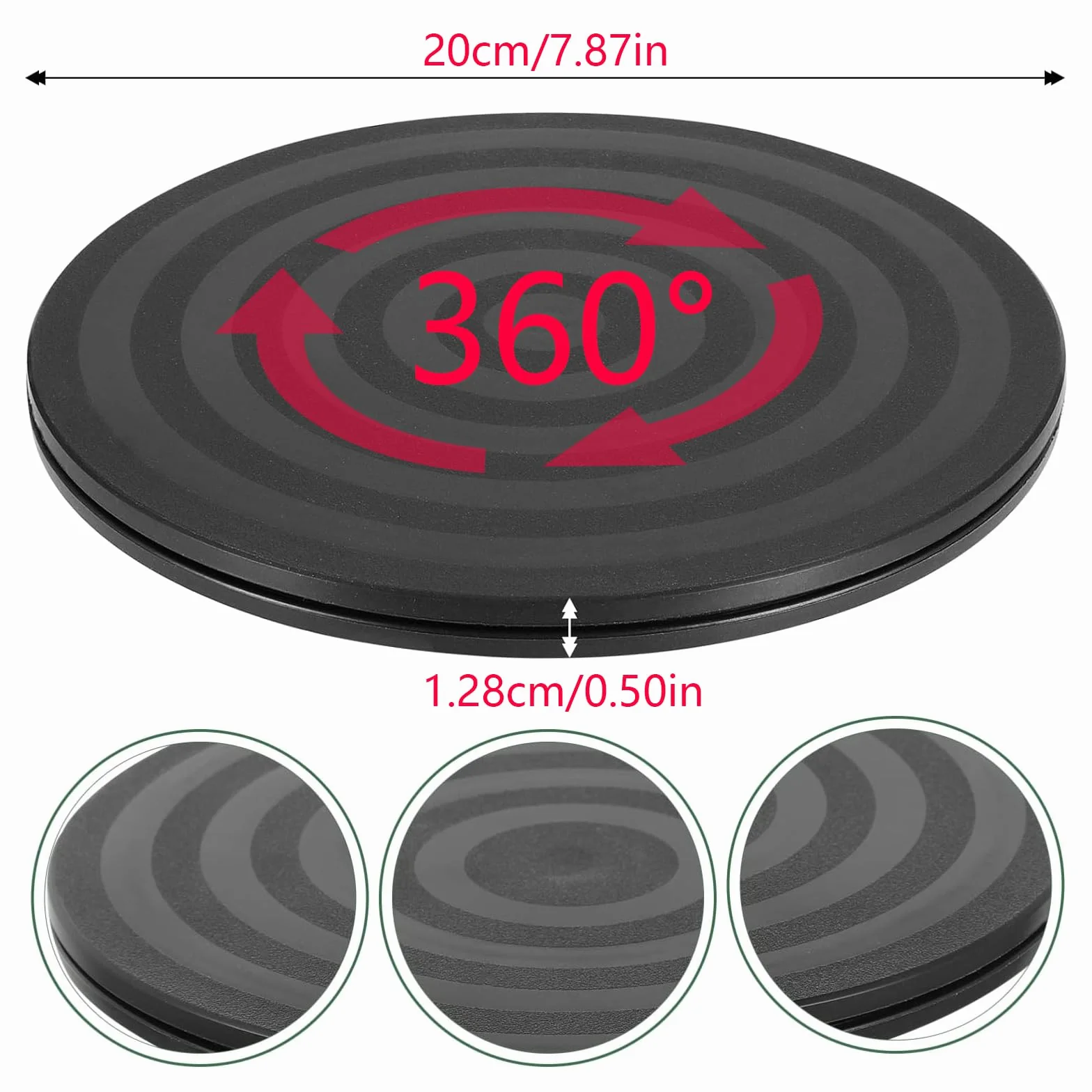 2 PCS Plateau Tournant Universel de 20 cm, Rotatif à 360°,Capacité de Charge du Plateau tournant TV 20KG, pour Les Plantes en Pot, Les Haut-Parleurs, Les Ordinateurs Portables, Les Moniteurs, Les T