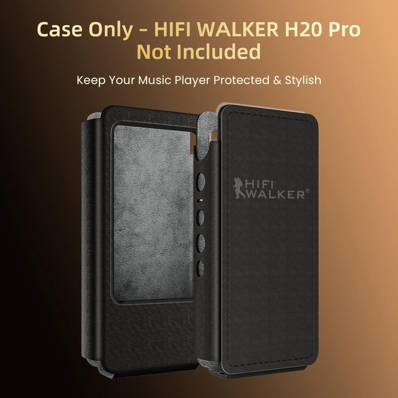 Étui de protection en cuir synthétique pour lecteur de musique Hi-Fi portable H20 Pro, résistant aux chocs et durable, noir