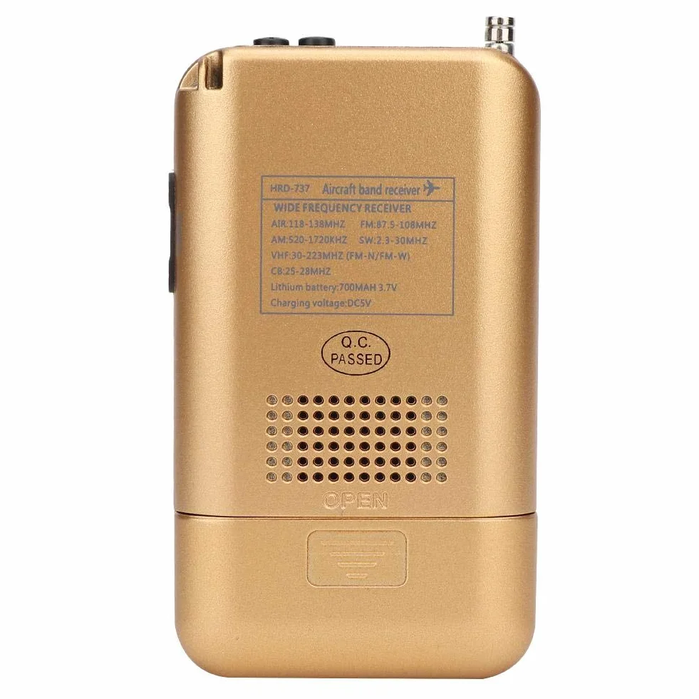 Radio VHF Airband Récepteur Toutes Bandes pour aéronefs Multifonctions avec écran LCD 1 Pouce Air/FM/AM/SW/VHF/CB