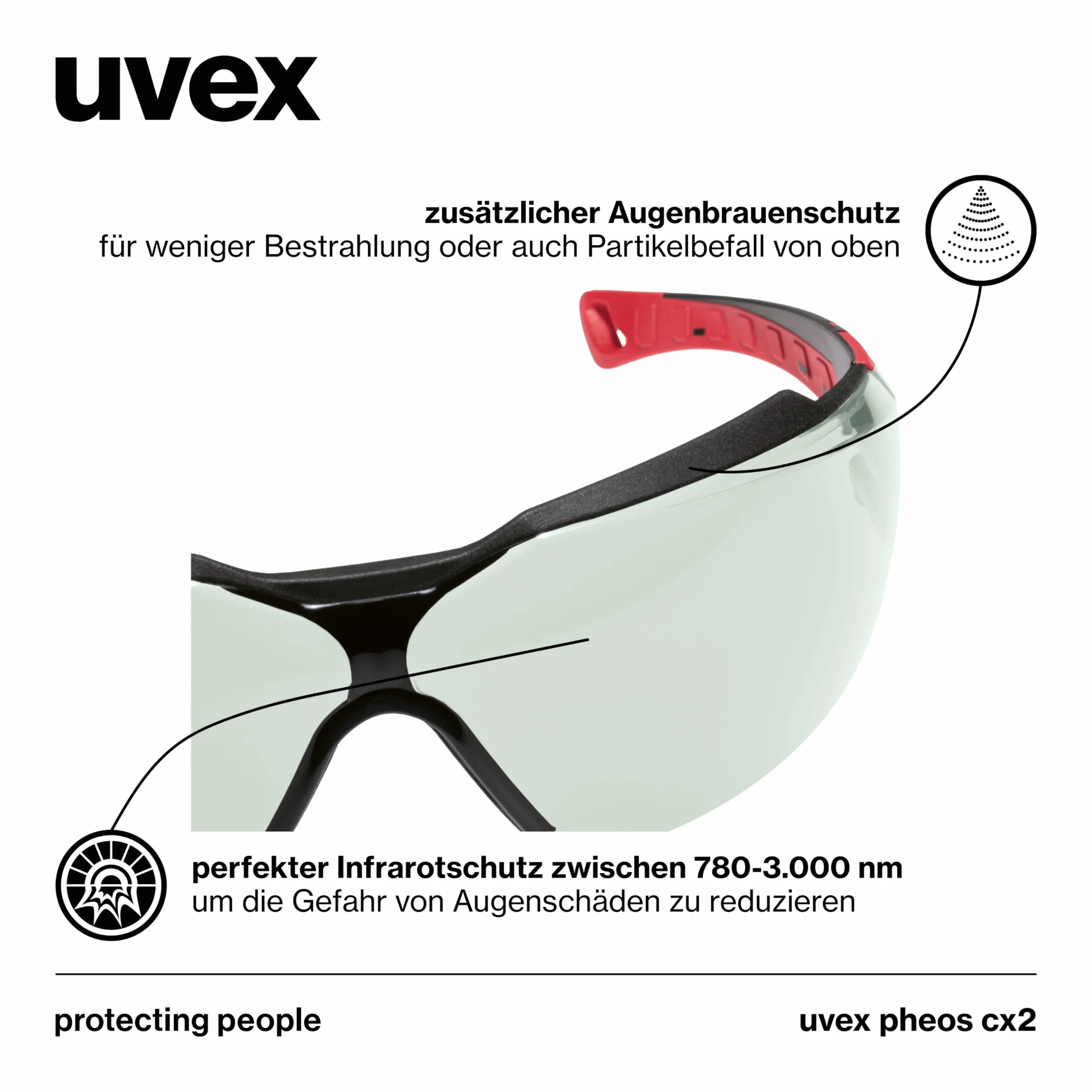 Uvex pheos cx2 Lunettes de protection infrarouge UV soudage anti-buée anti-rayures