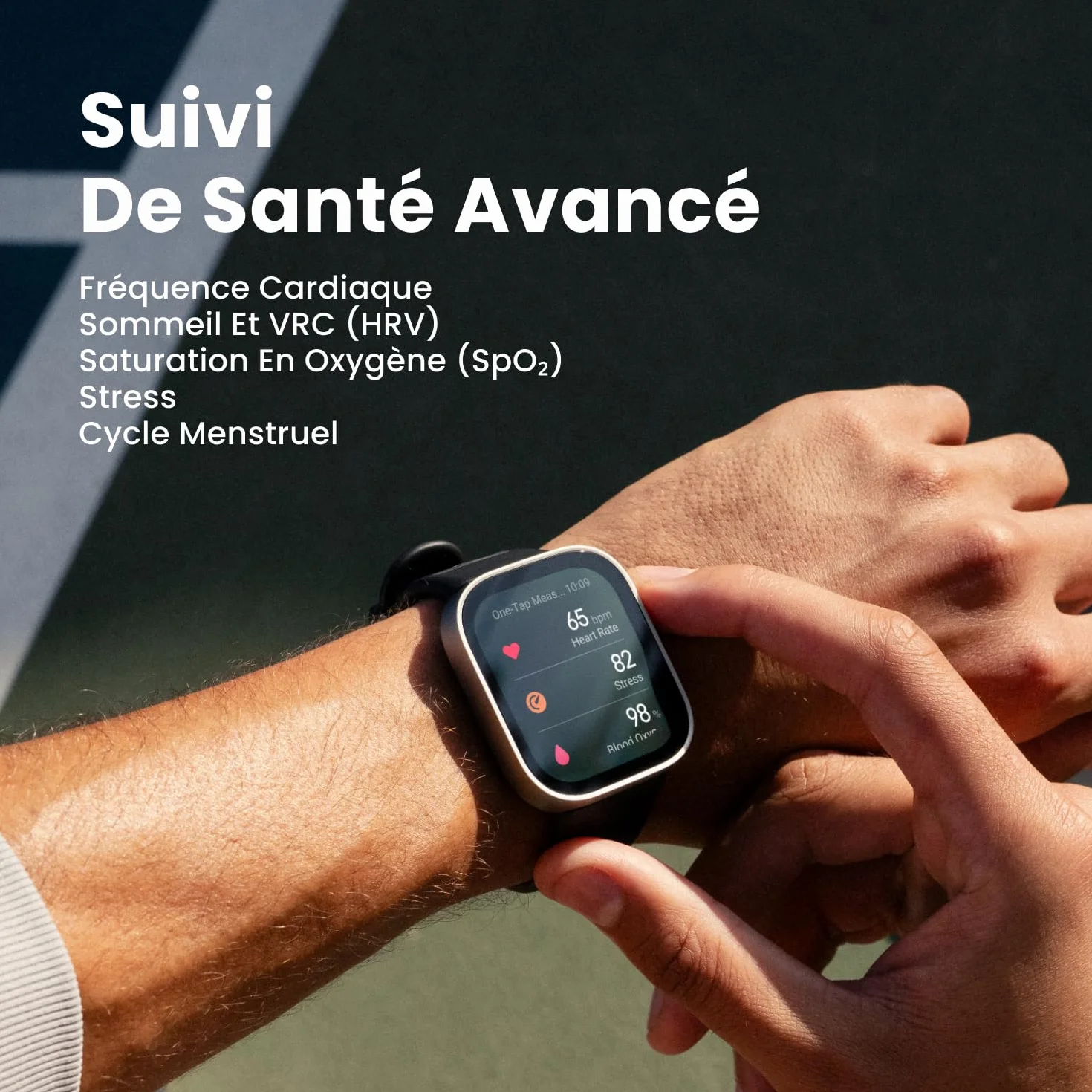 Amazfit Bip Max 50 mm Montre Connectée Écran AMOLED 2,07" Autonomie 20 Jours GPS Cartes 4 Go Stockage Tracker d'Activité 150+ Sports HYROX Android iPhone