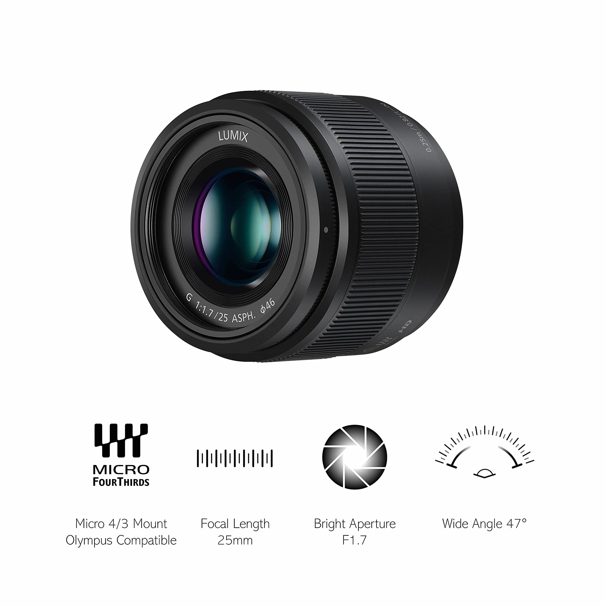 Panasonic Lumix 25mm F1.7 H-H025E-K Objectif à focale fixe Noir Micro 4/3