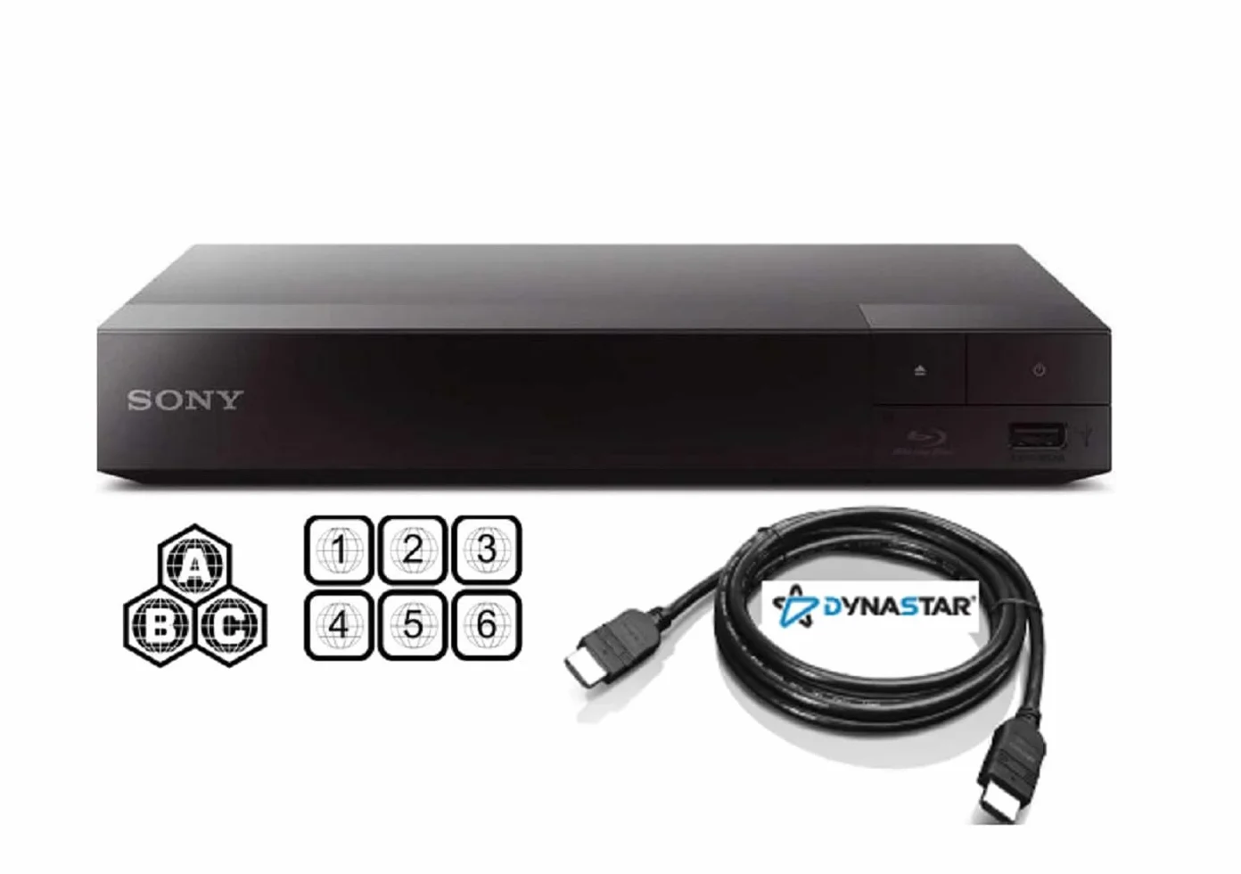 Region Free Blu-Ray Player Compatible with Sony BDP-S6700 with 3D WiFi and 4K-Upscaling Multi Region Code Free | Blu-Ray Regions A, B, C | DVD Regions 0-8 with Dynastar 6FT HDMI Bundle