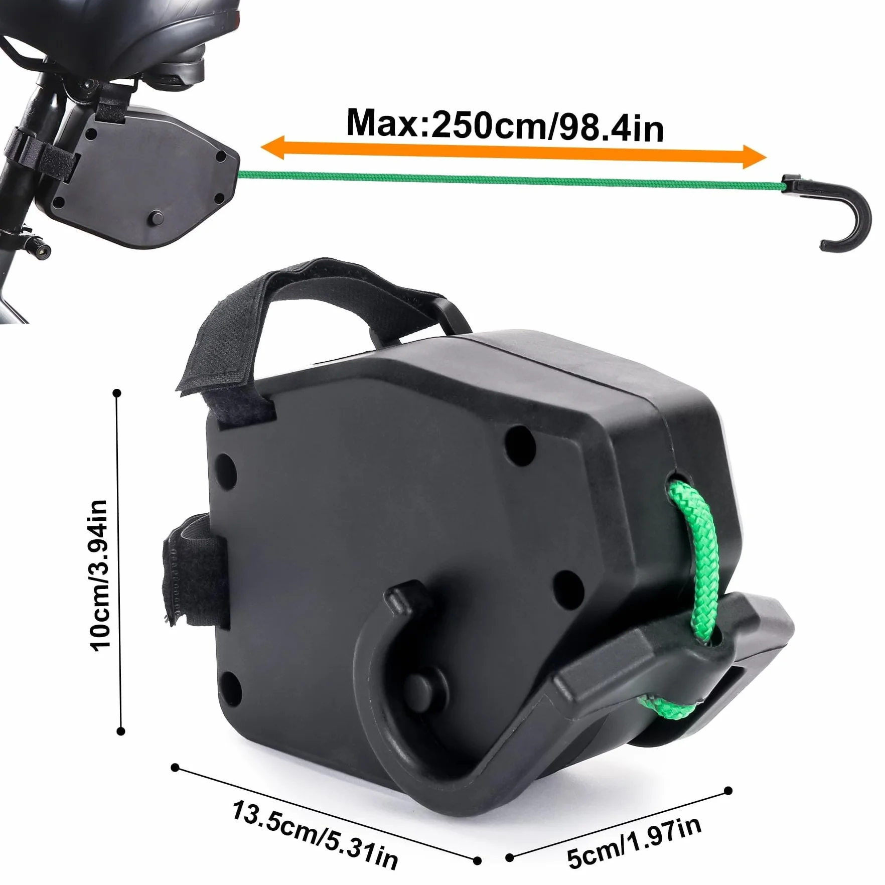 Sangles de Remorquage Rétractable 2,5 m 225 kg pour Vélo