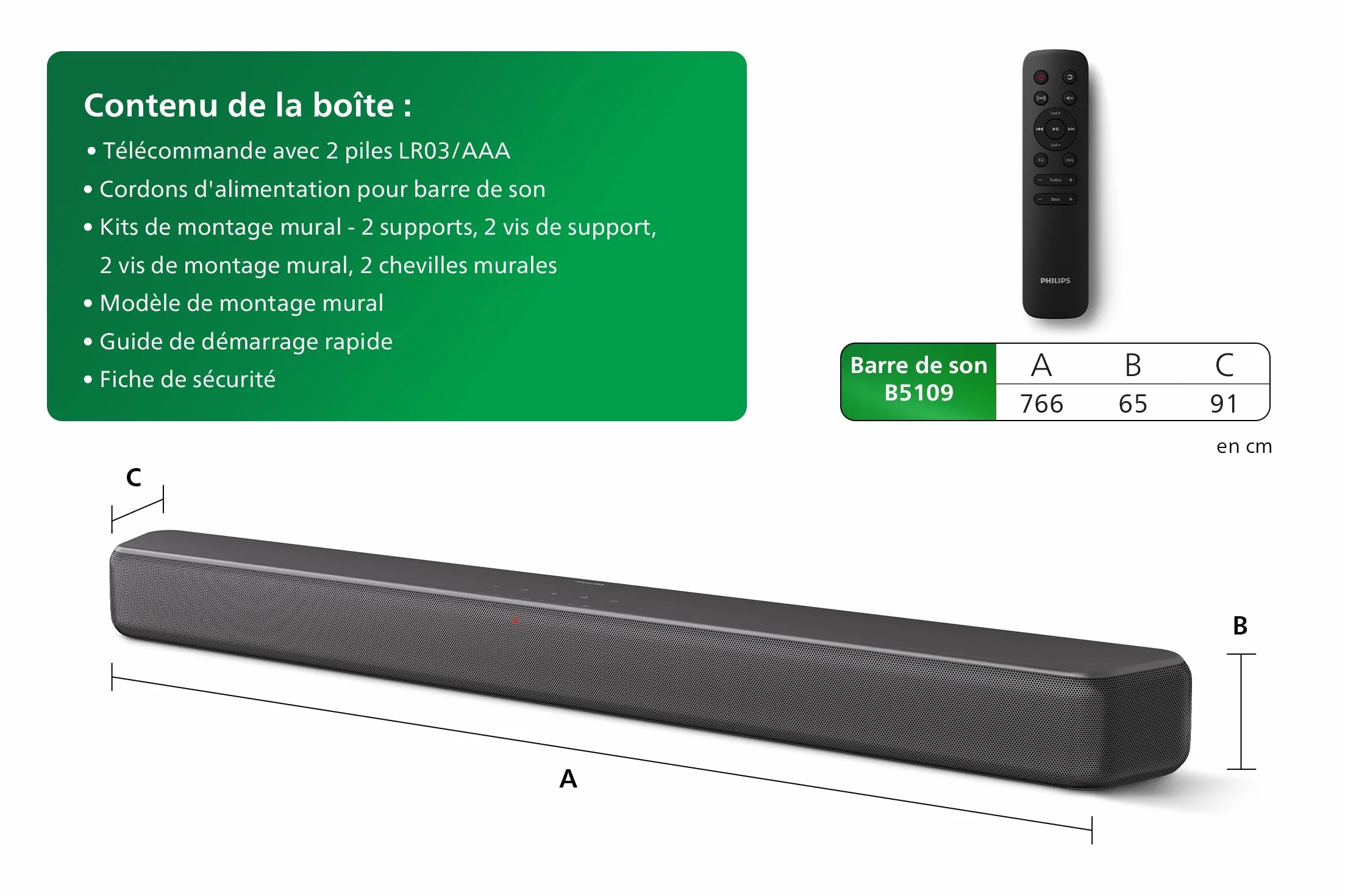 Philips TAB5109 Barre de Son 2.0