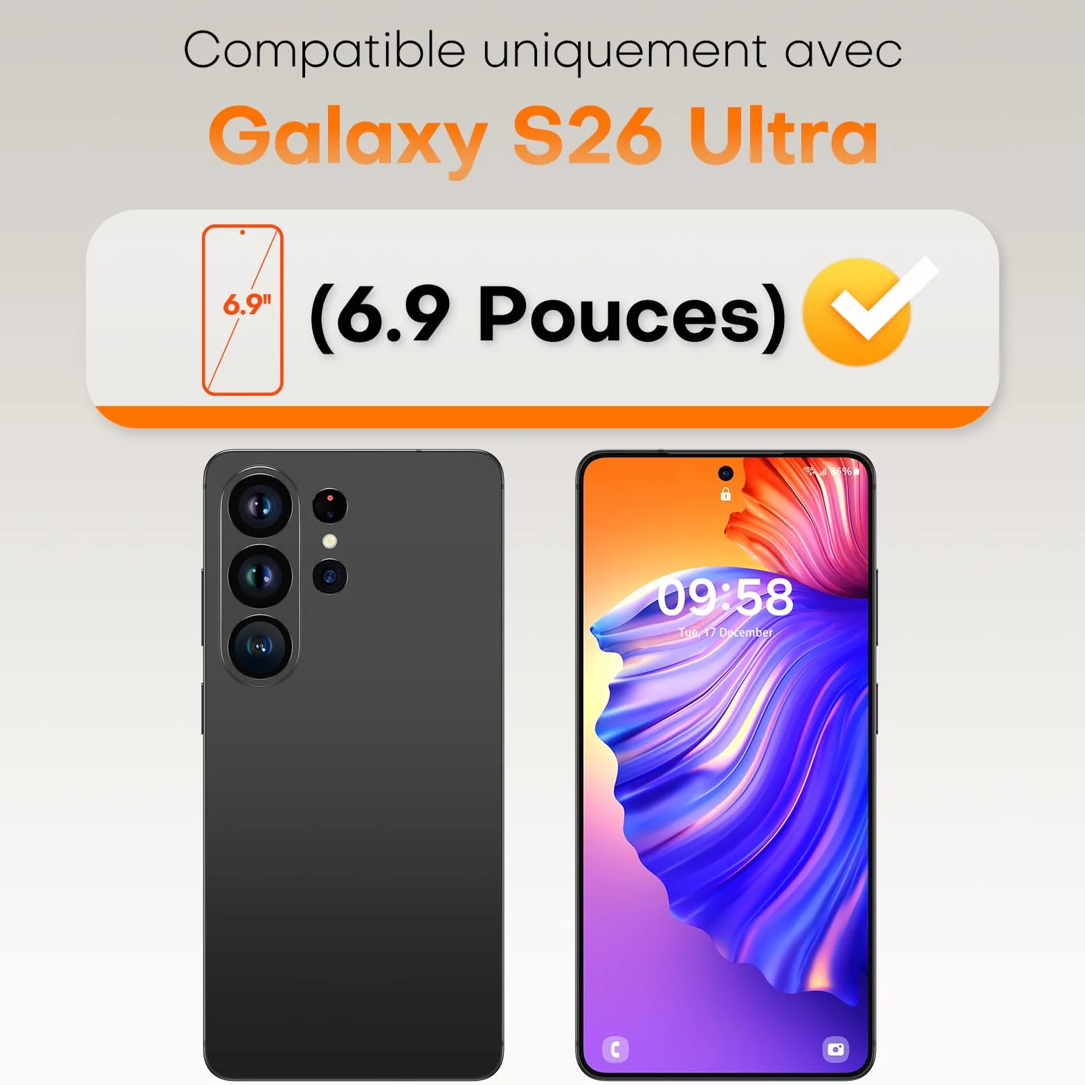 TOCOL Verre Trempé pour Samsung Galaxy S26 Ultra, Dépoussiérage Automatique, Installation Rapide, Sans Bulles, Dureté 9H, Résistant aux Rayures, Coques de Téléphone Compatibles, 2 Pièces
