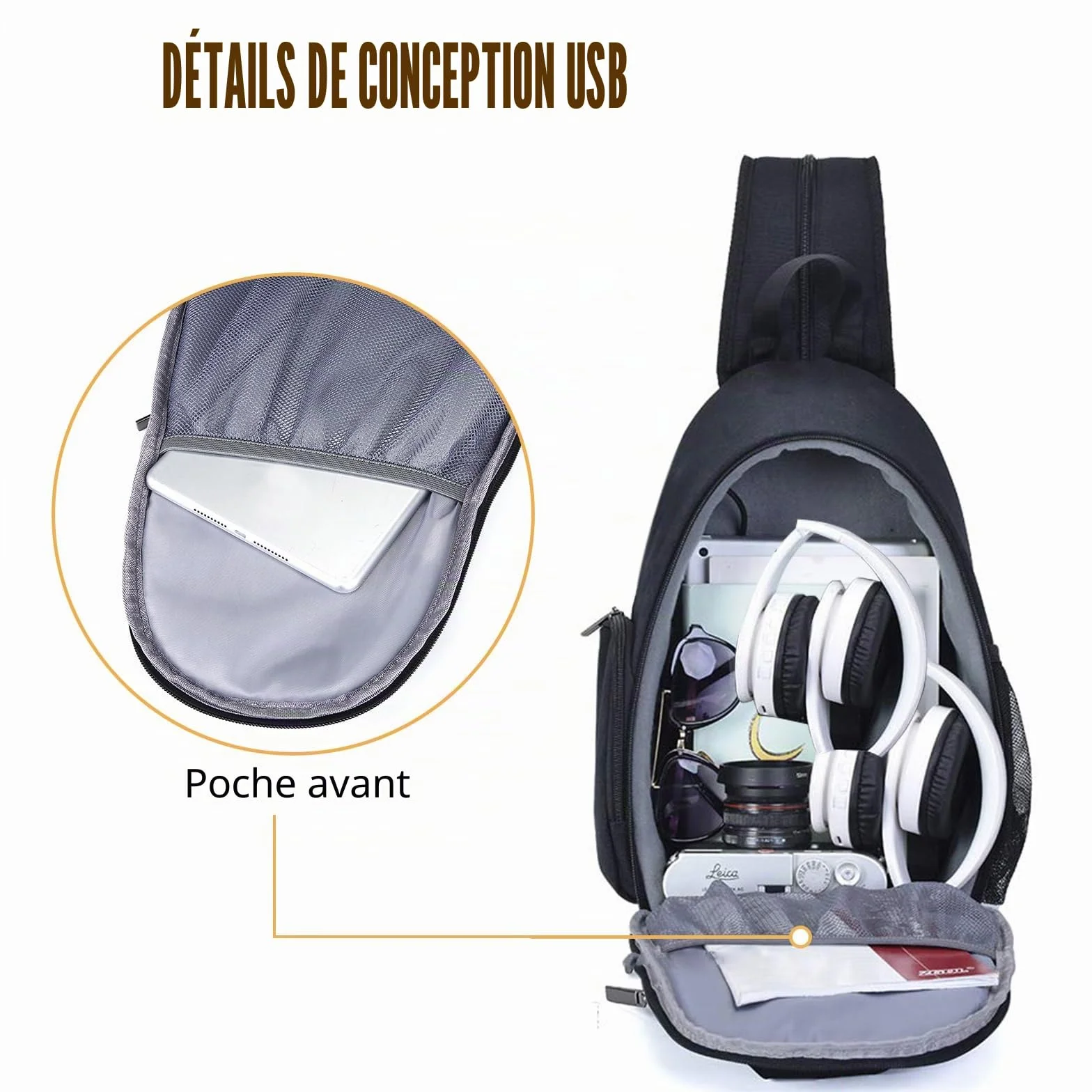 BAIGIO Sac à Dos pour Appareil Photo Sac à Dos Photo Sac à Bandoulière Hydrofuge Compatible avec Les Appareils Photo Reflex 1 DSLR SLR 3 Objectifs Sony Canon Nikon