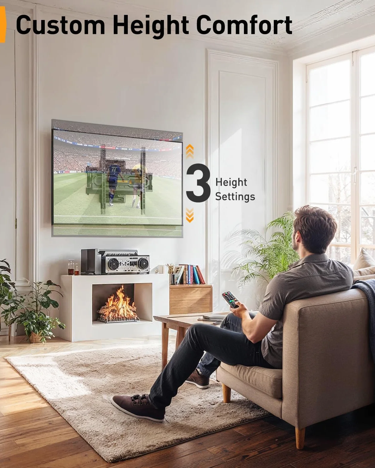 Perlegear Support Mural TV Orientable et Inclinable pour TV de 23 à 70 Pouces Jusqu'à 50 kg, Support TV Ajustable avec Inclinaison, Max VESA 400x400mm, PGMF18