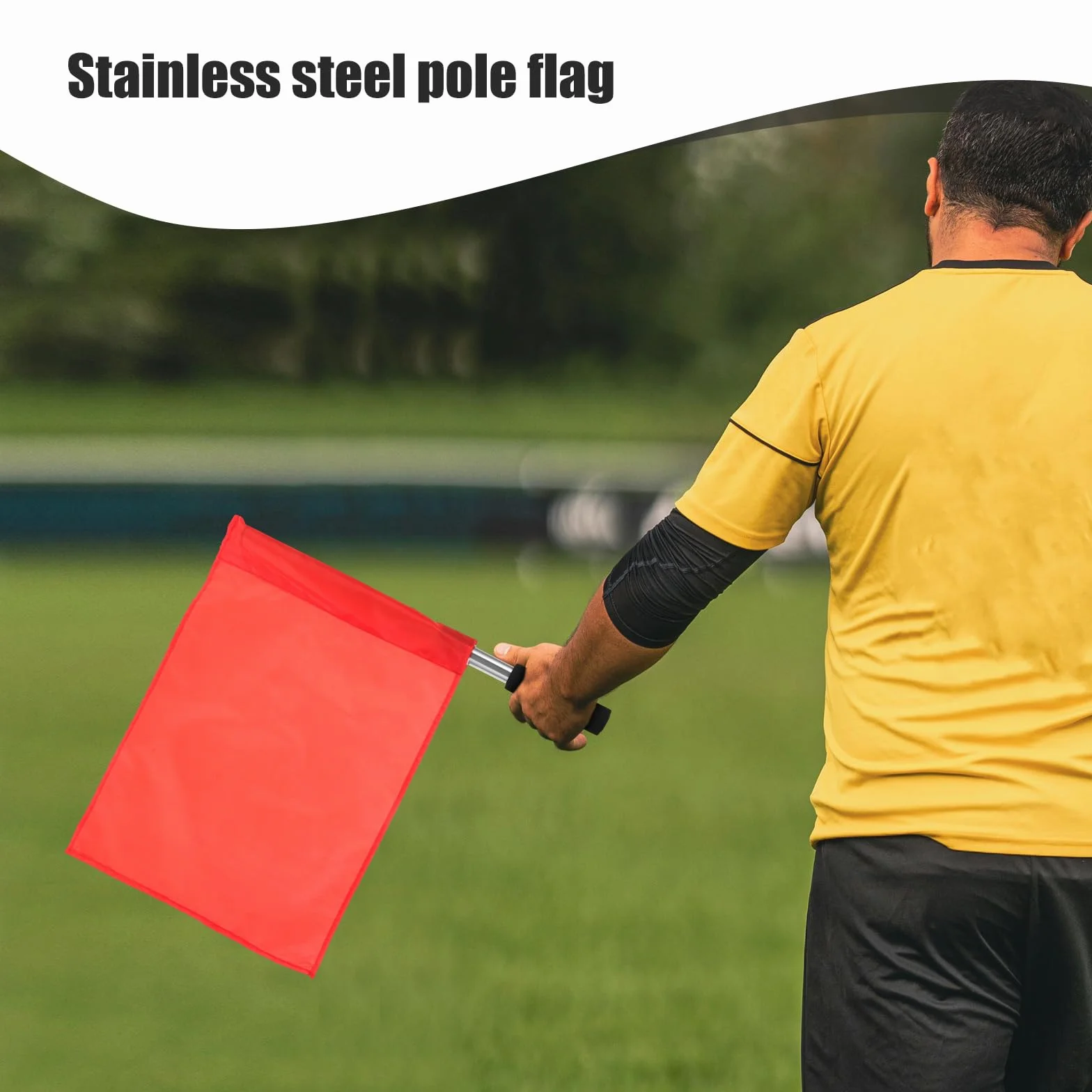 Drapeaux d'Arbitre Poignée En Mousse Drapeau de Corner Formation de Football, Rugby, Hockey, Soccer pour Arbitres (Rouge)