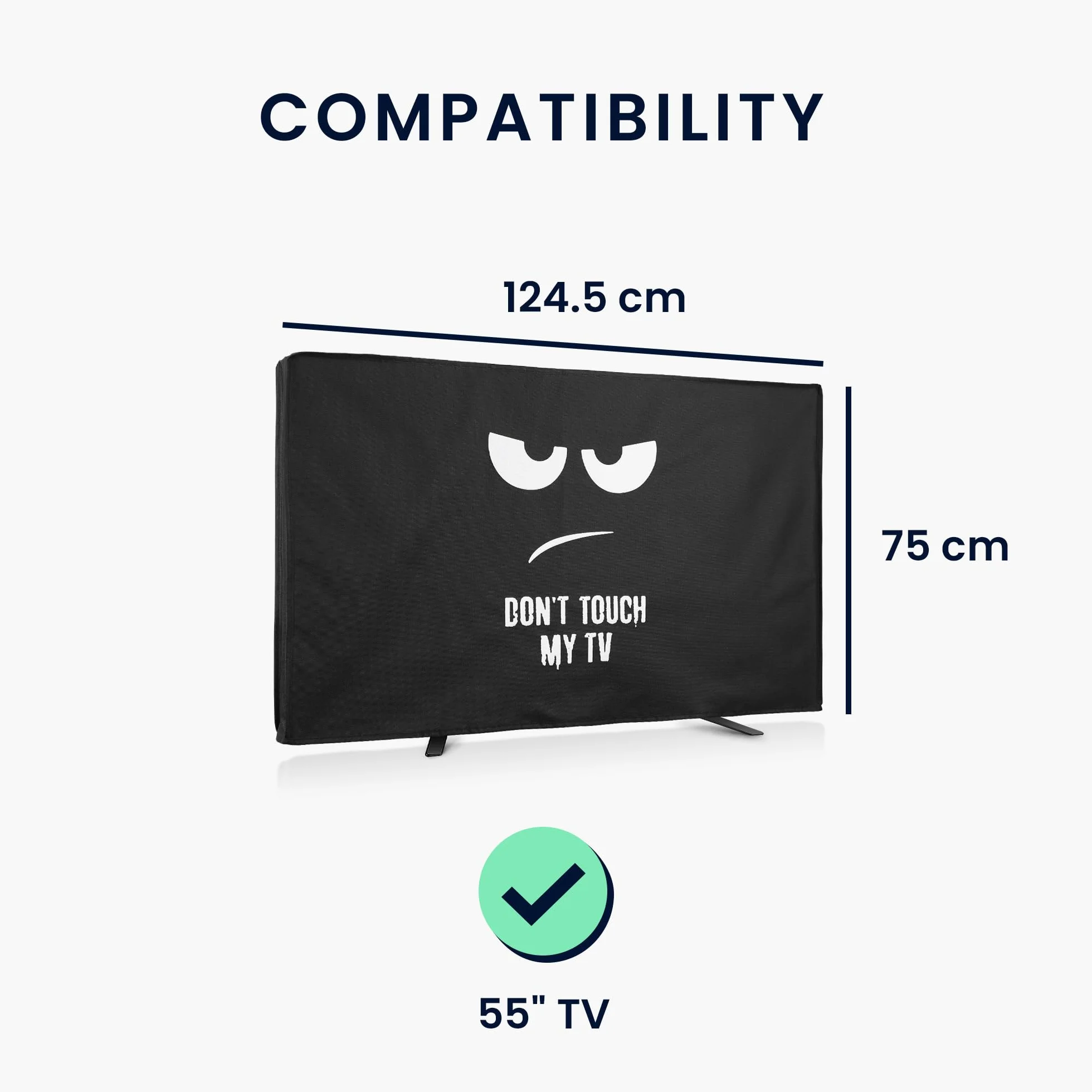 kwmobile Housse écran TV 55" - Housse de protection extérieur intempéries blanc-noir