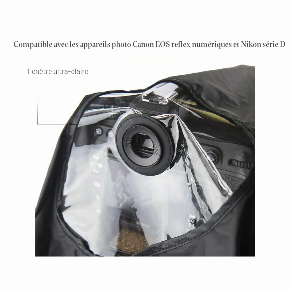 JJC Nylon Caméra Couverture Anti-Pluie Housse Protection Imperméable pour Nikon D750 D600 D7500 D7000 D5600 D5500 D3500 D90 D80 Canon 700D 650D 550D 1500D 1200D 30000D DSLR