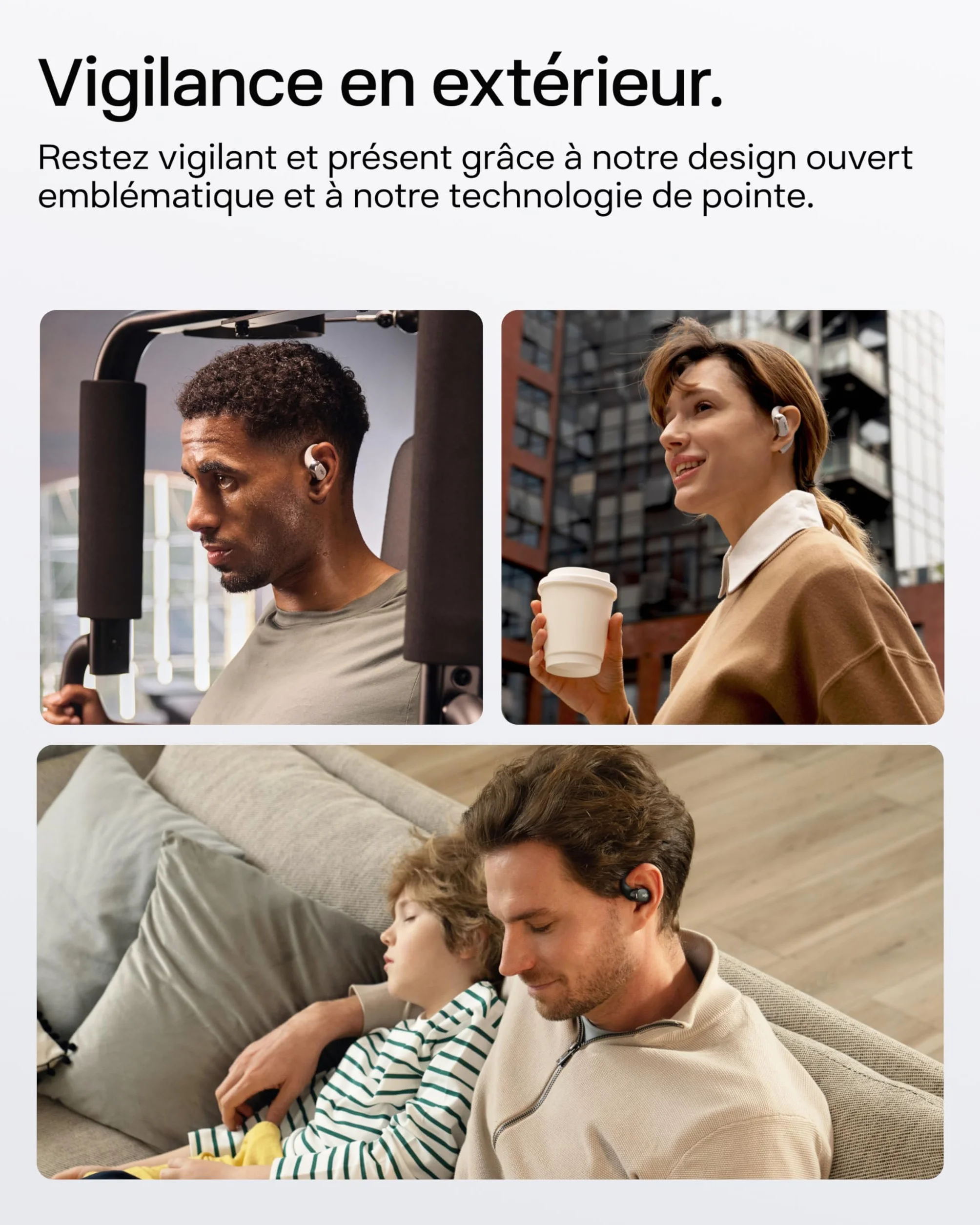 SHOKZ OpenFit 2+ Nouveaux Casques à Oreilles Libres, Dolby Audio, Crochets d’Oreille Souples, 48 Heures d’autonomie, résistance à l’Eau IP55, Recharge sans Fil, avec Sac de Transport, Noir