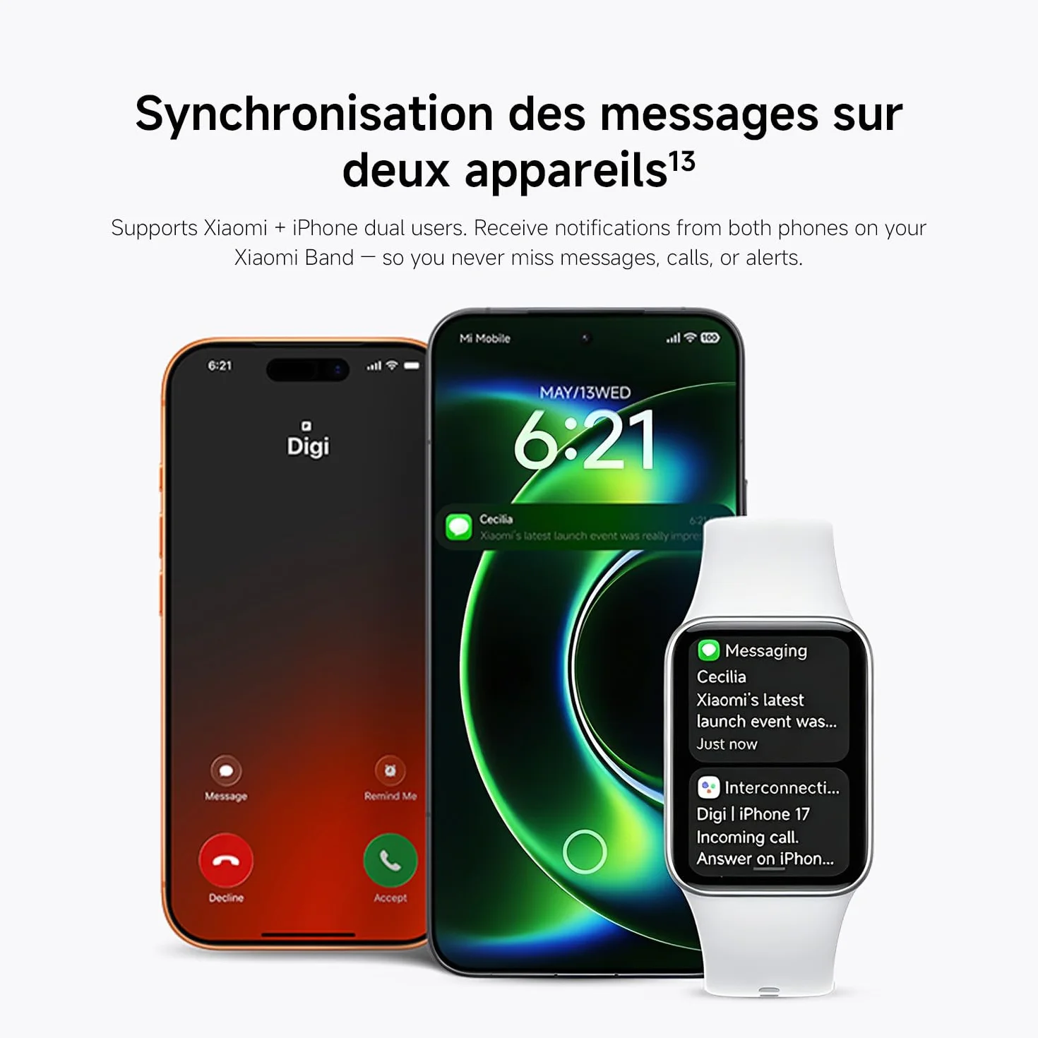 XIAOMI Smart Band 10 Pro NFC Bracelet Connecté Écran AMOLED 1,74" 21 Jours d’Autonomie 5ATM Blanc céramique