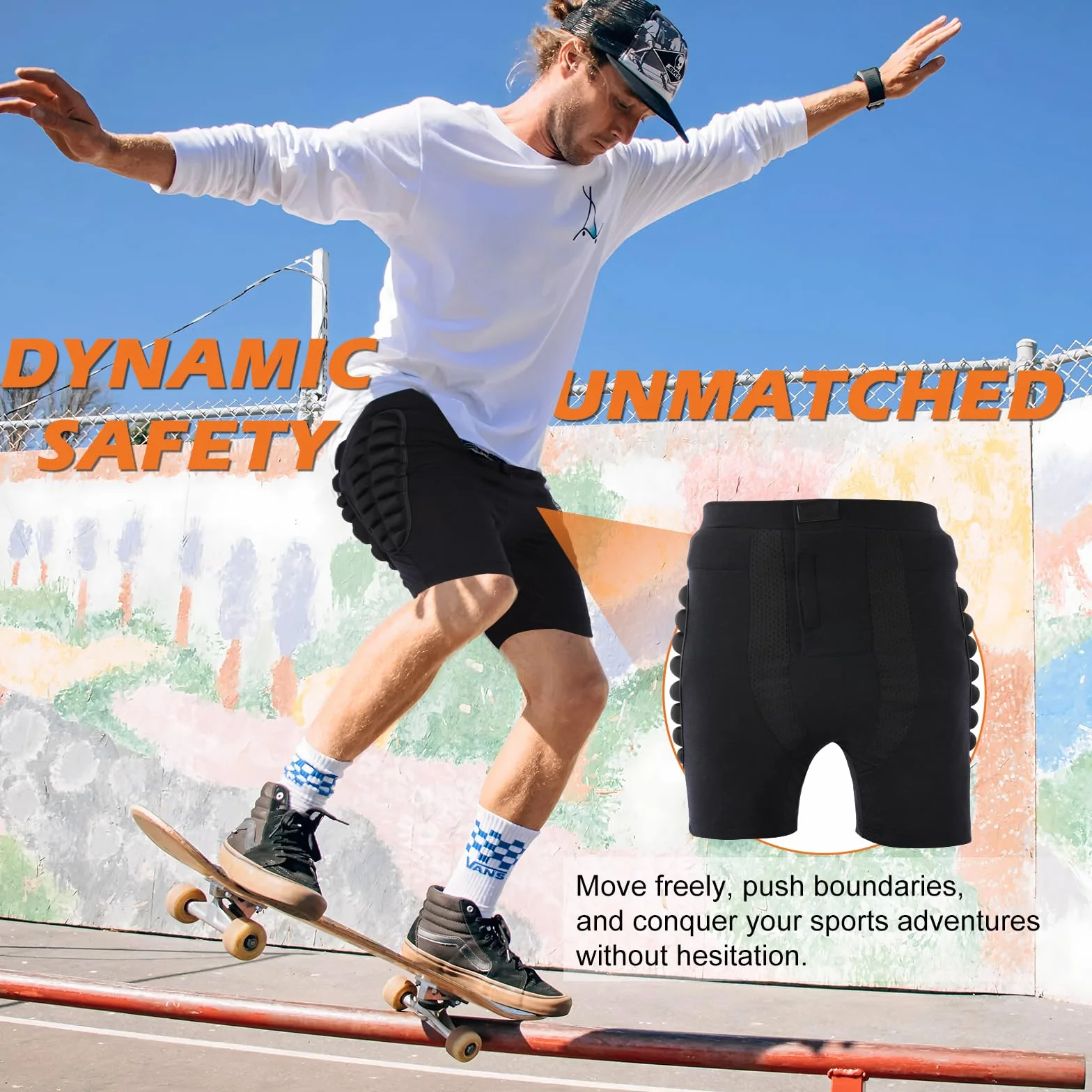 Short de Protection Rembourré en EVA 3D, Protection Hip Pad Pantalon, Résistants aux Chocs pour Skateboard, Snowboard, Patinage, Cyclisme