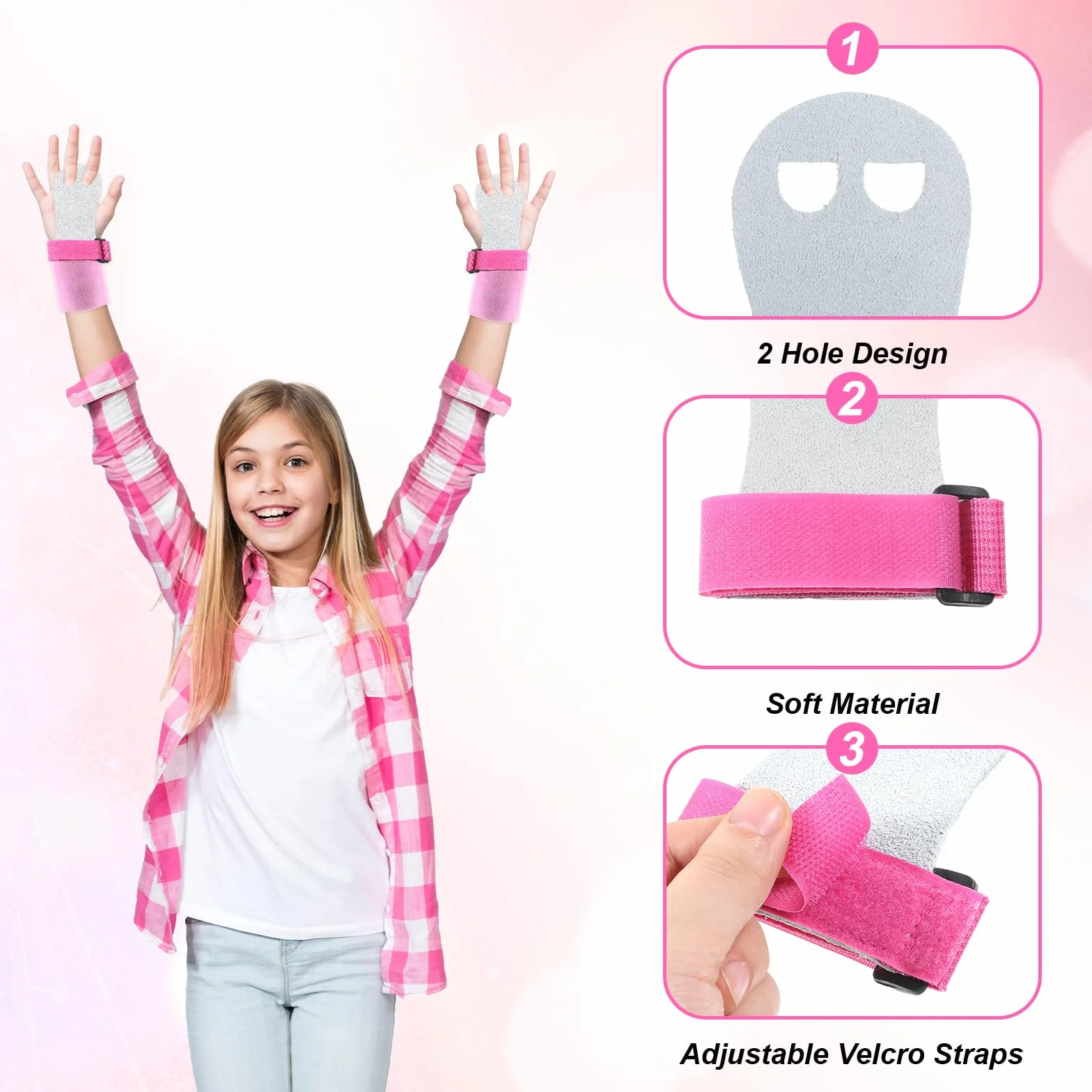 Ensemble de poignées et bandeaux de gymnastique pour filles - Gants, protection paume, support poignet
