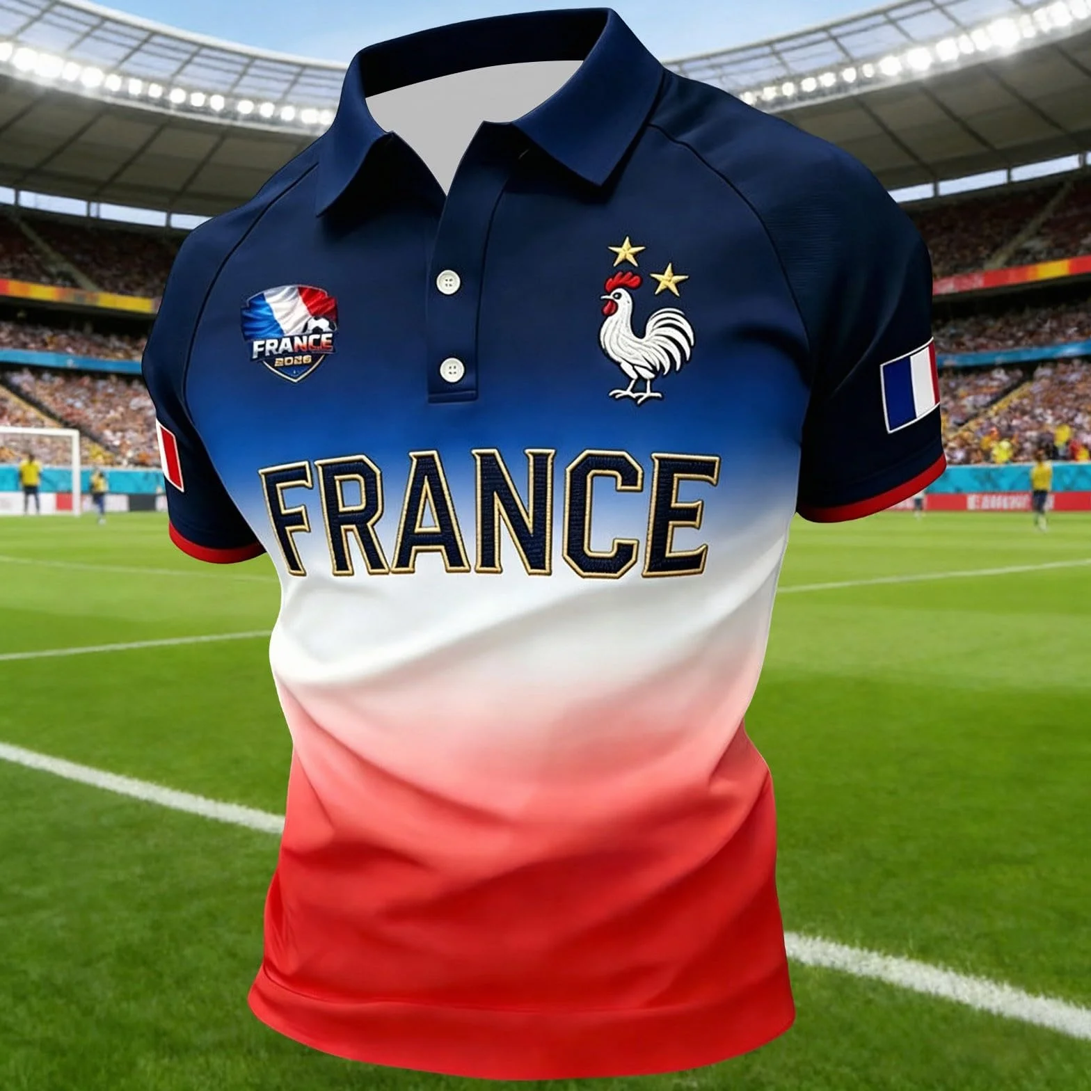 Coupe du Monde 2026 Maillot de Supporter de Football Équipe de France Haut Classique