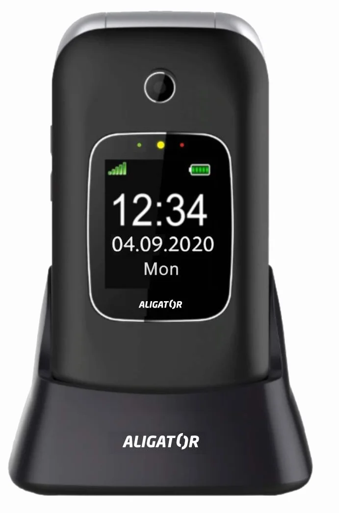ALIGATOR V650 Téléphone Portable Senior SOS Localisateur Noir