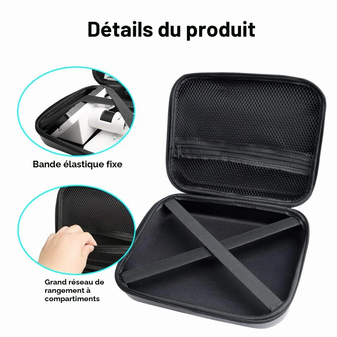 Originale Boîte de Transport pour Microscope Numérique LCD, Ultra Grande Taille Sac de Rangement pour USB/Wifi/Écran Ordinateur Portable Microscope Caméra Endoscope Loupe Microscope de poche