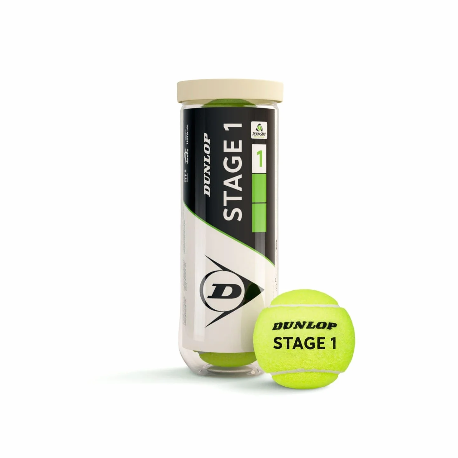 DUNLOP Balle de Tennis Stage 1 Verte pour Large Terrain