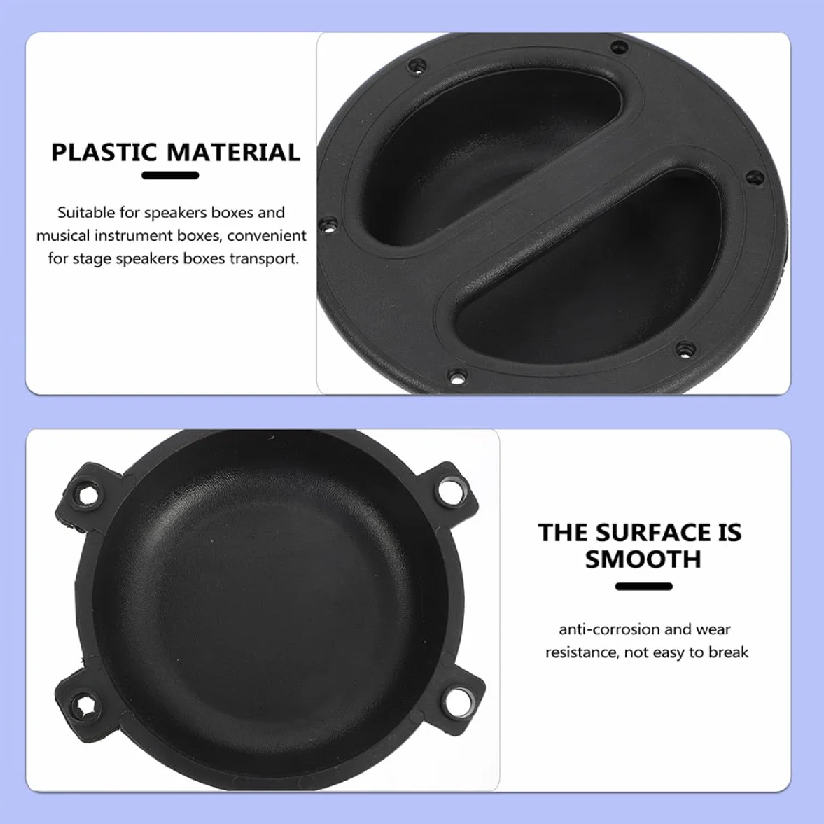 8 pièces Poignée Encastrée pour Enceinte Abs Noir Poignée Robuste pour Haut-parleurs et Caissons de Basse Design Simple et Résistant pour Transport Sécurisé