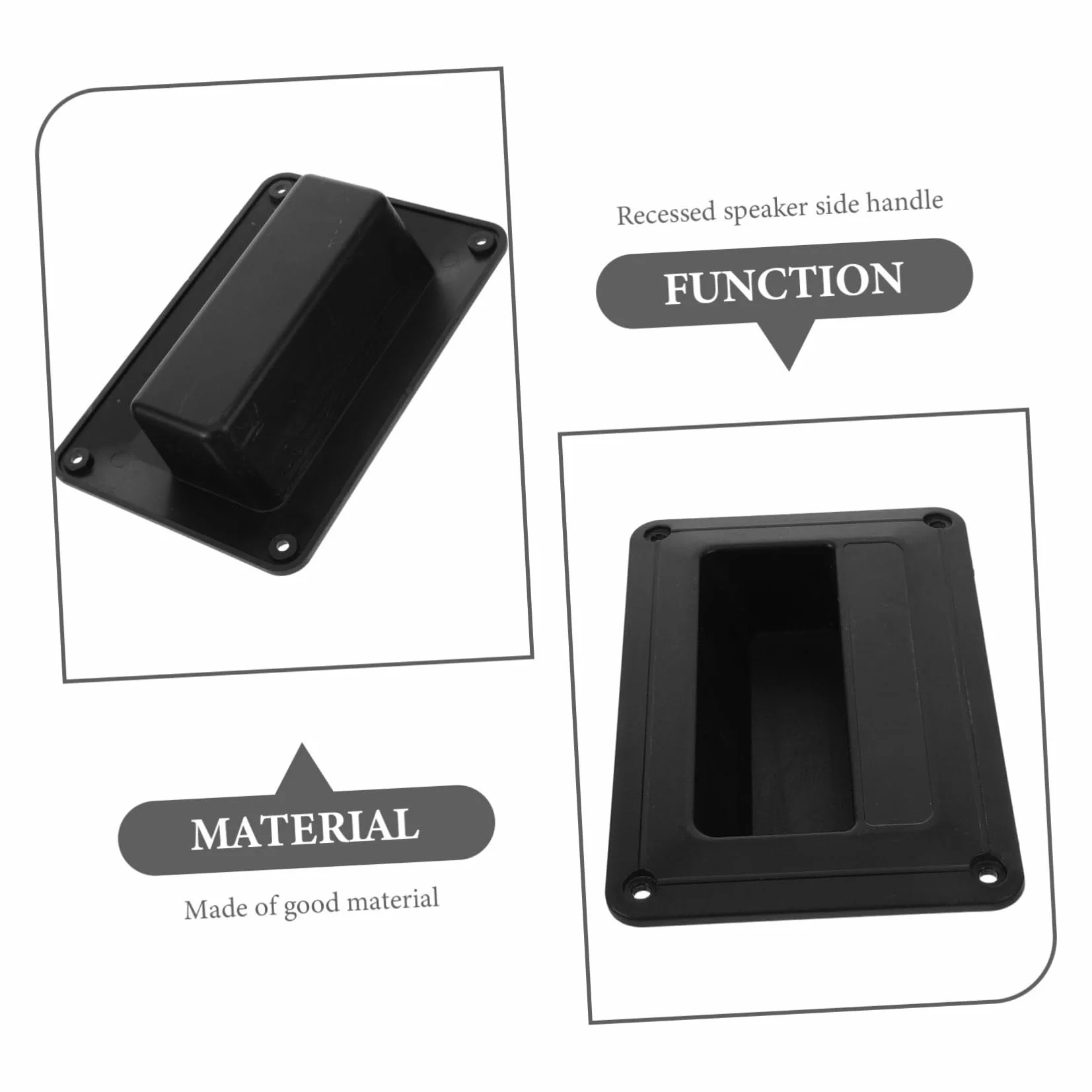 Homoyoyo Poignée Latérale de Haut-Parleur en Plastique pour Accessoires Audio, Petite Poignée Encastrée Pratique pour Enceintes, Lot de 4 Pièces pour Usage Scène ou Maison