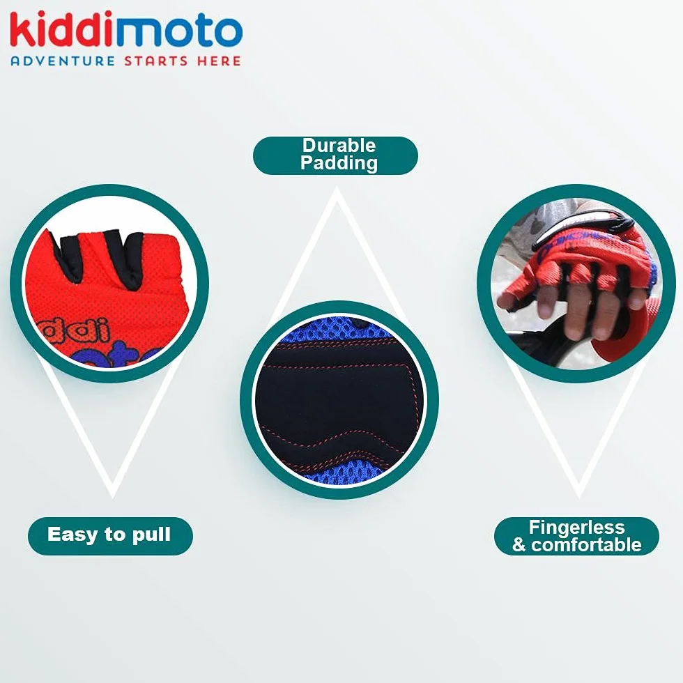 KIDDIMOTO Gants Vélo Enfant 2-8 Ans Cyclisme Trottinette Rouge