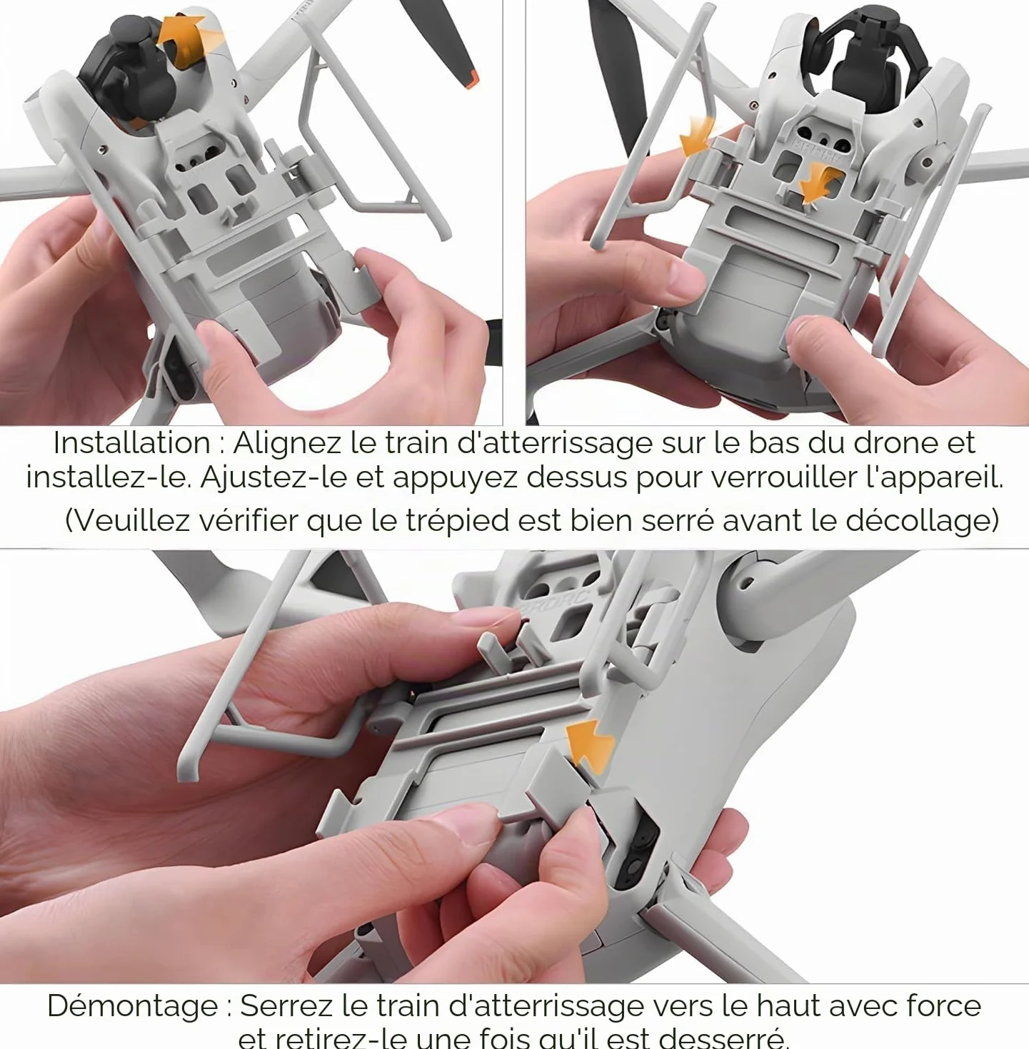 Kit de protection pliable pour drone Mini 3/3 Pro - Extension à libération rapide - Accessoires pour DJI Mini 3/3 Pro