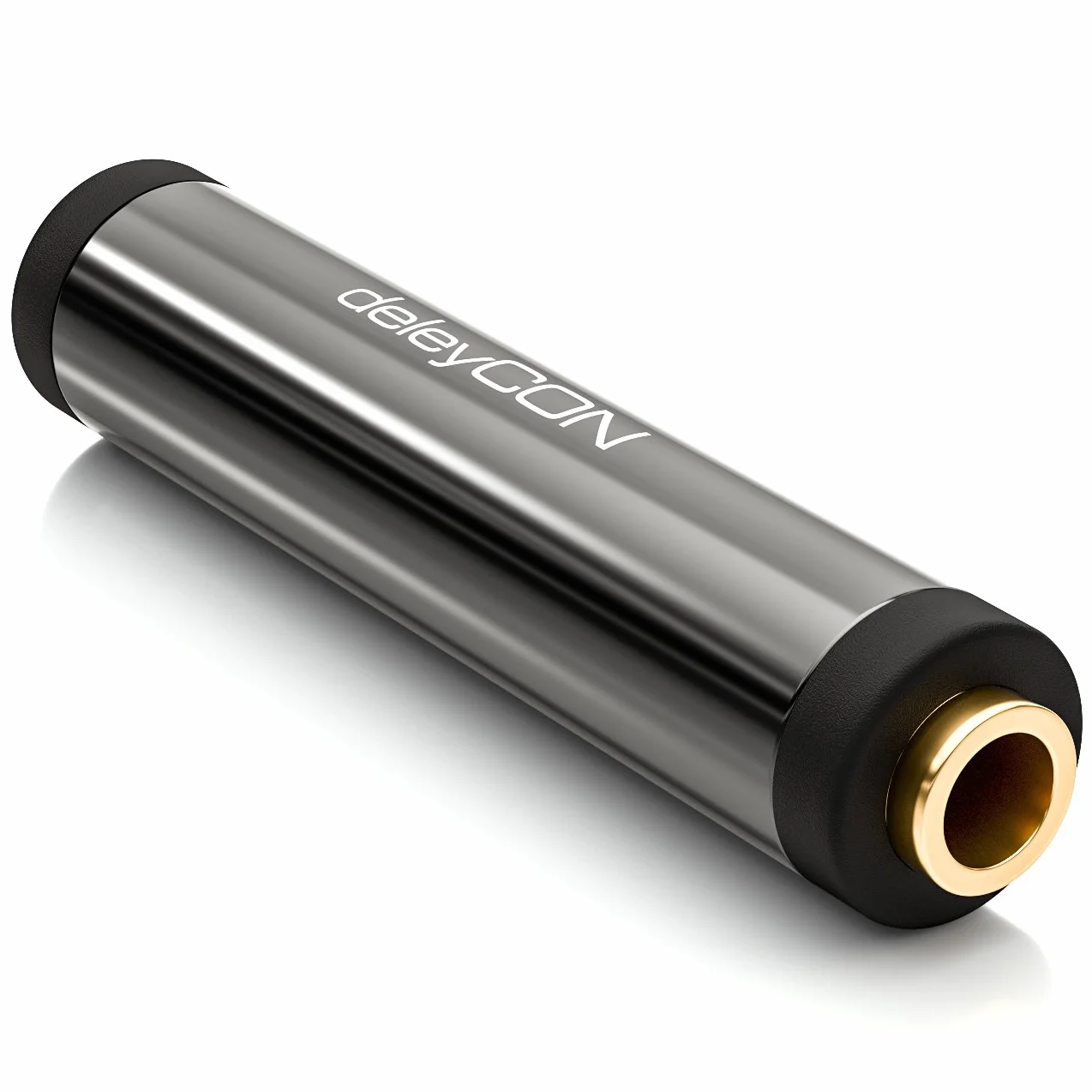 deleyCON Adaptateur Jack Audio Stéréo - Jack 3,5mm Femelle to Femelle - Noir