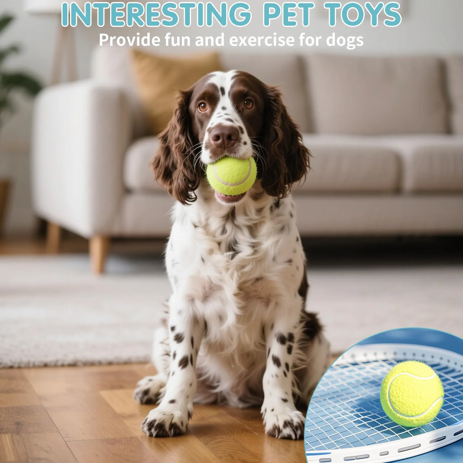 Balles de Tennis pour Chien, 12 Pièces, Balles de Tennis Récréatives pour Débutants