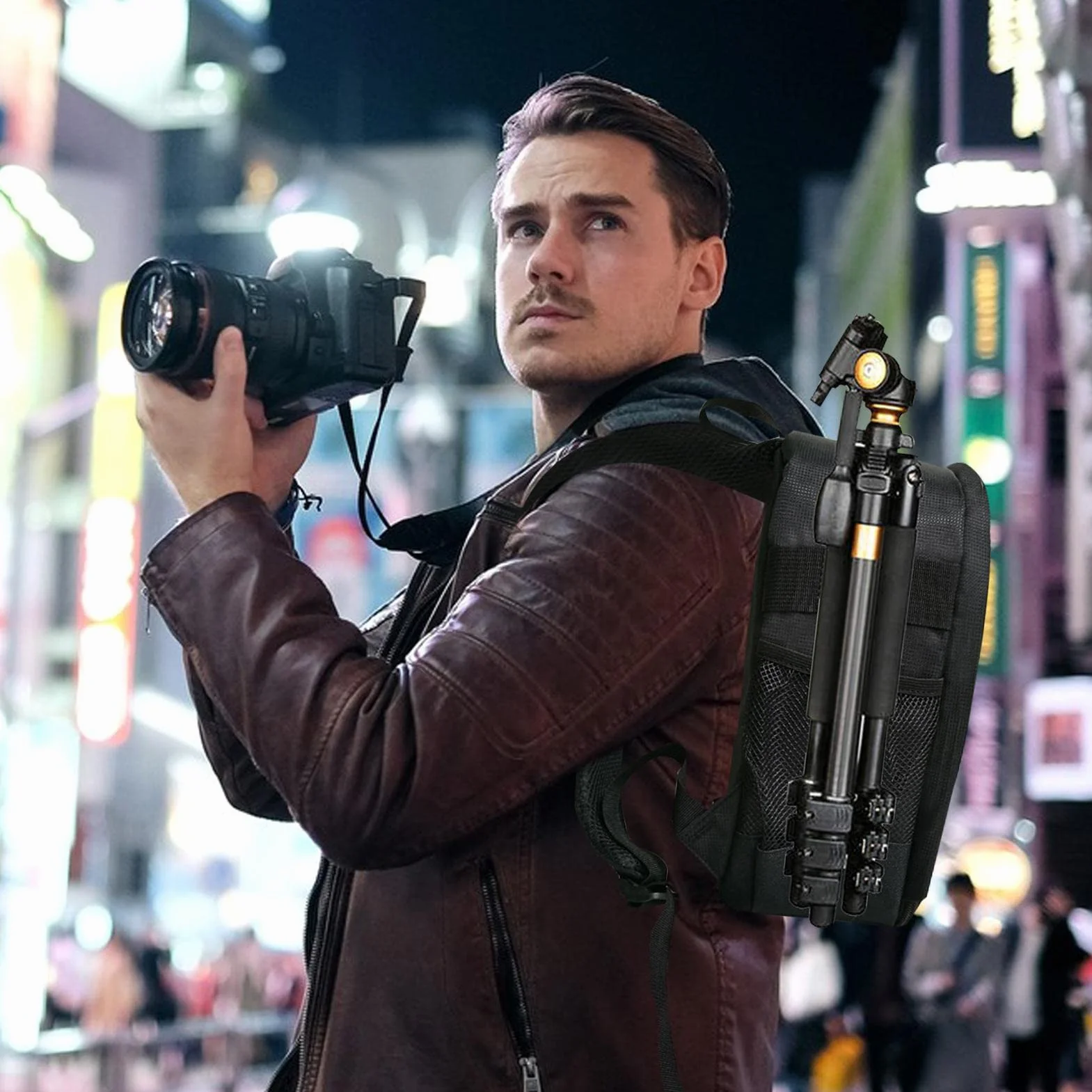 Sac à Photographie Voyage | Pochette étanche pour Appareil Photo avec Support de Trépied | Sac à Dos Photo Résistant à L'usure