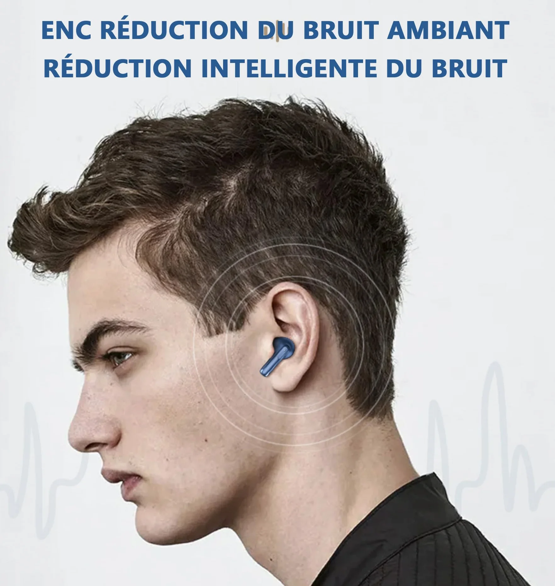 Sekoda Confort Max Ecouteurs Wireless-Écouteurs sans Fil Bluetooth ANC et réduction adaptative du Bruit, Audio 360° (Argent)
