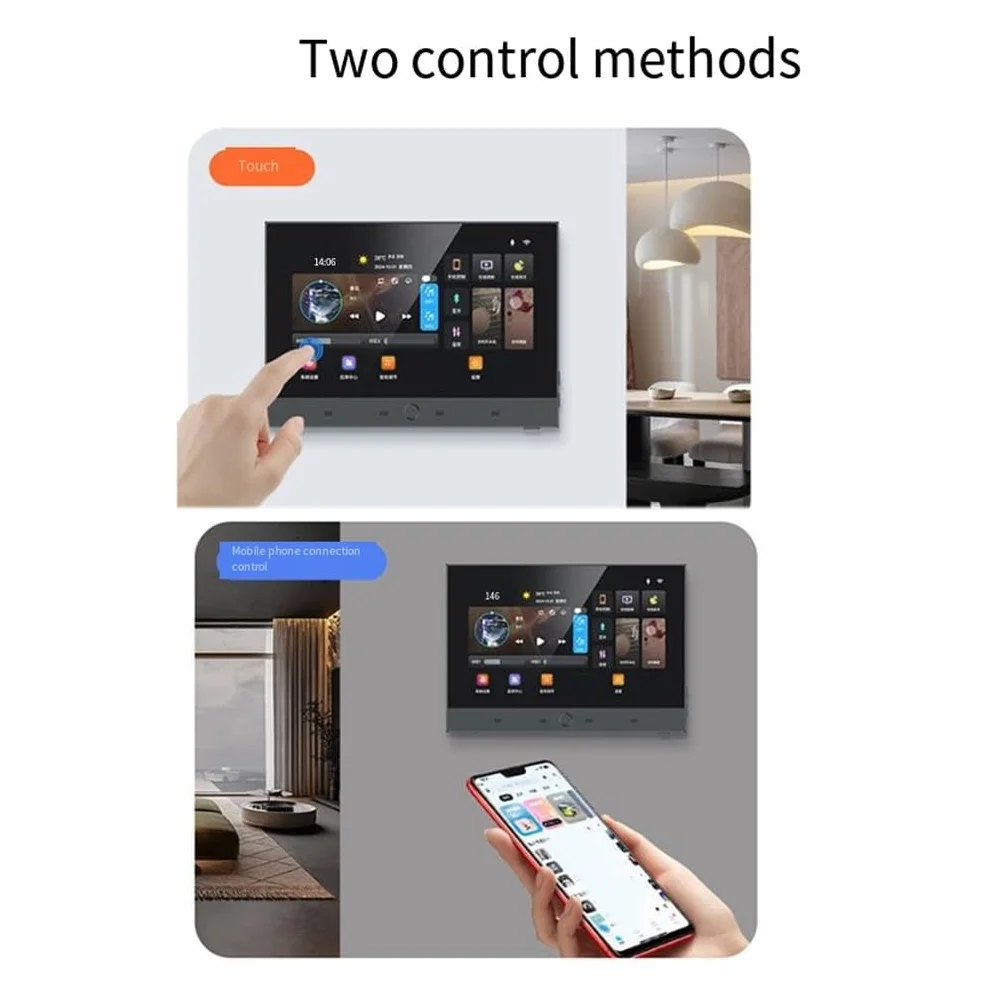 Tuya Système de Musique Smart Home 7 Pouces Android 11 Panneau de Contrôle Amplificateur Mural Système Home-Cinéma Mini Audio Système de Musique de Fond Smart Home TUYA