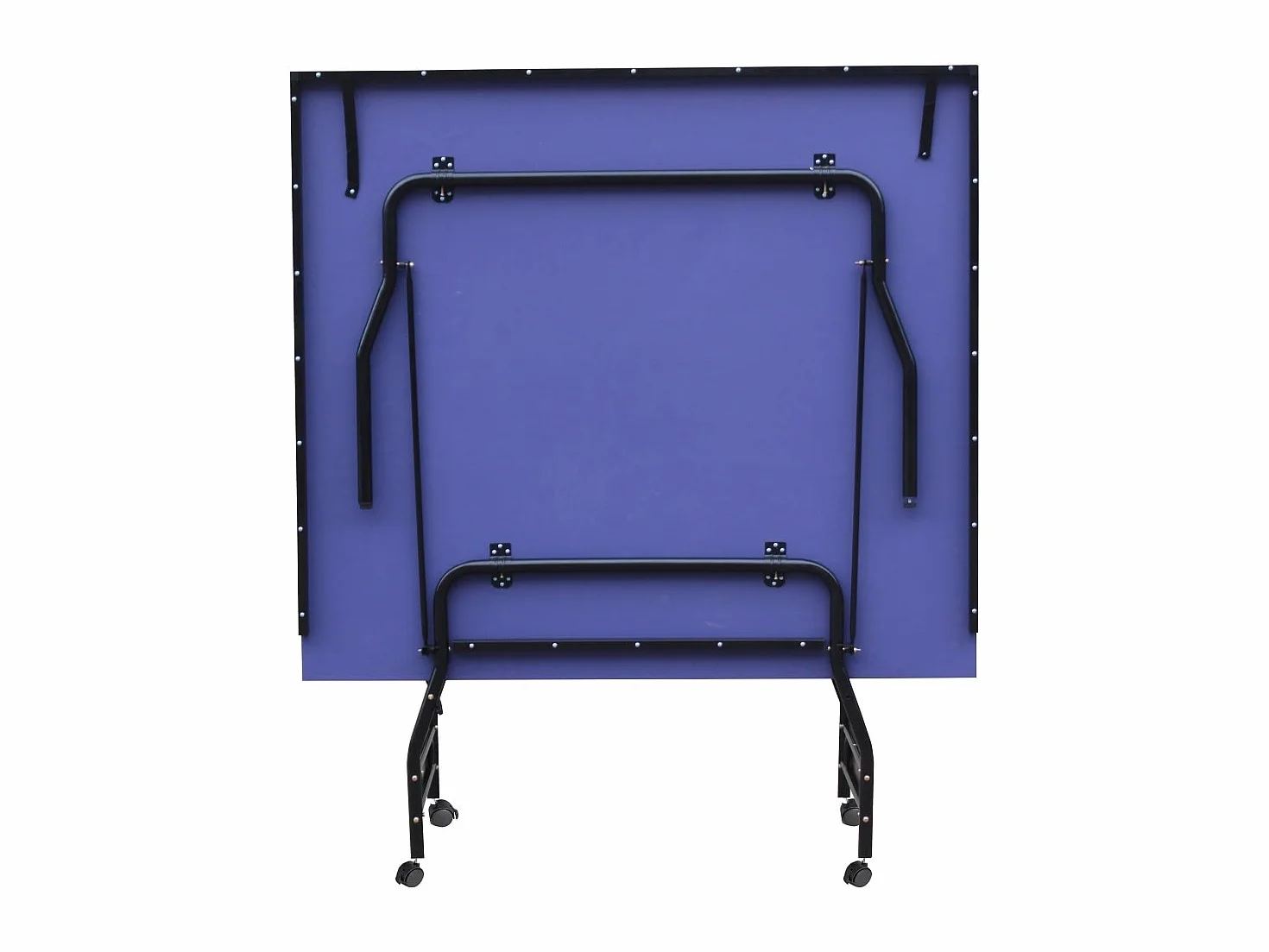 Vente-unique Garry Pliant Table de Ping-Pong Bleu L274 x P152.5 x H76 cm avec Roulettes