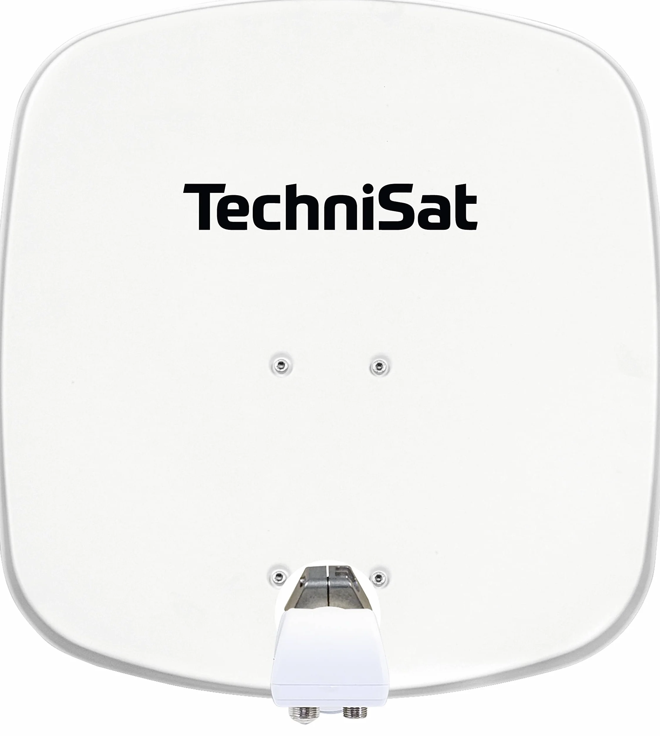 TechniSat DIGIDISH 45 – Antenne satellite pour 2 utilisateurs (petite installation satellite de 45 cm - kit complet avec support mural et LNB Twin universel) blanc polaire