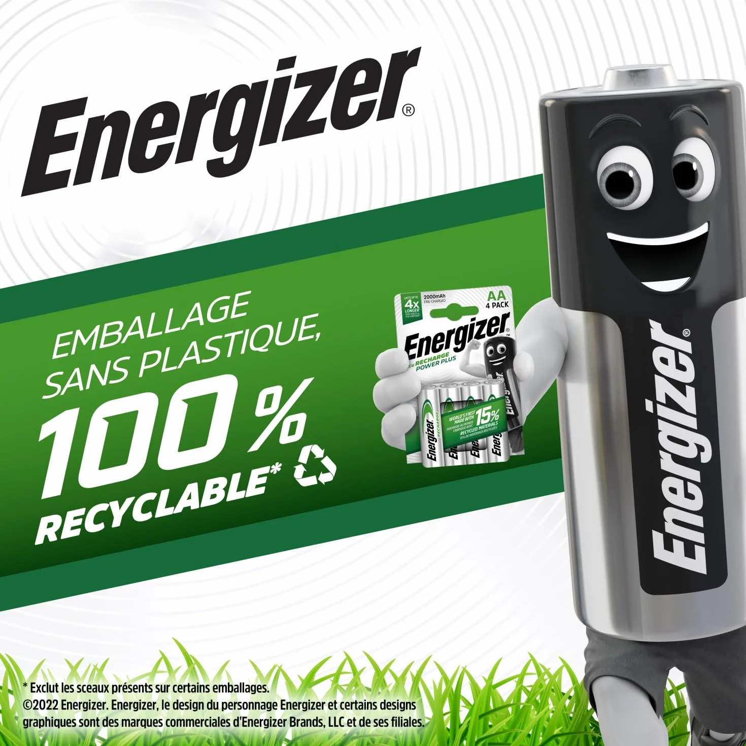 Energizer Recharge Power Plus Pile 9V Rechargeable 175 mAh NiMH