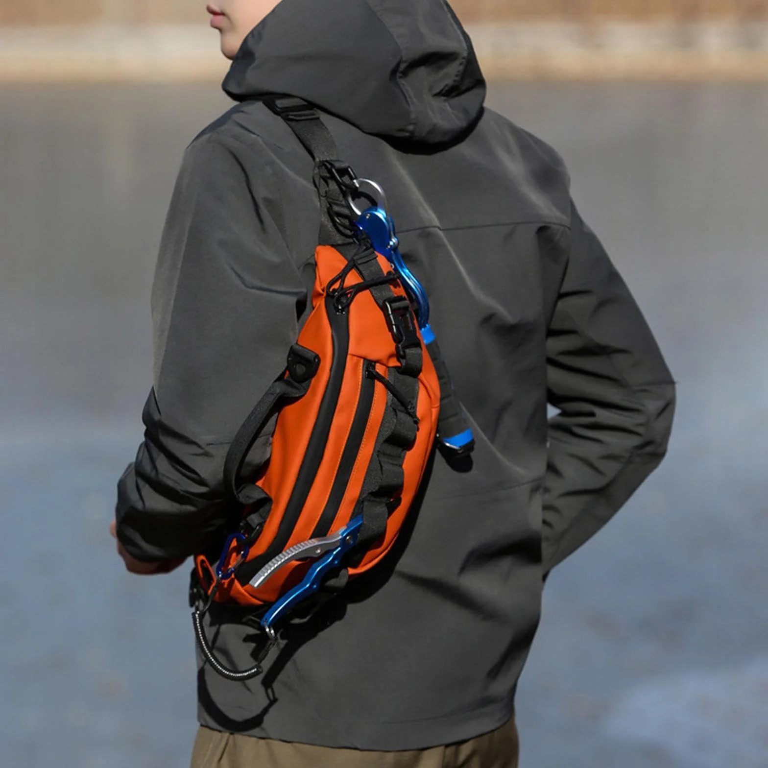 Sac Banane de Course Classique avec Sangle Réglable Léger, Orange