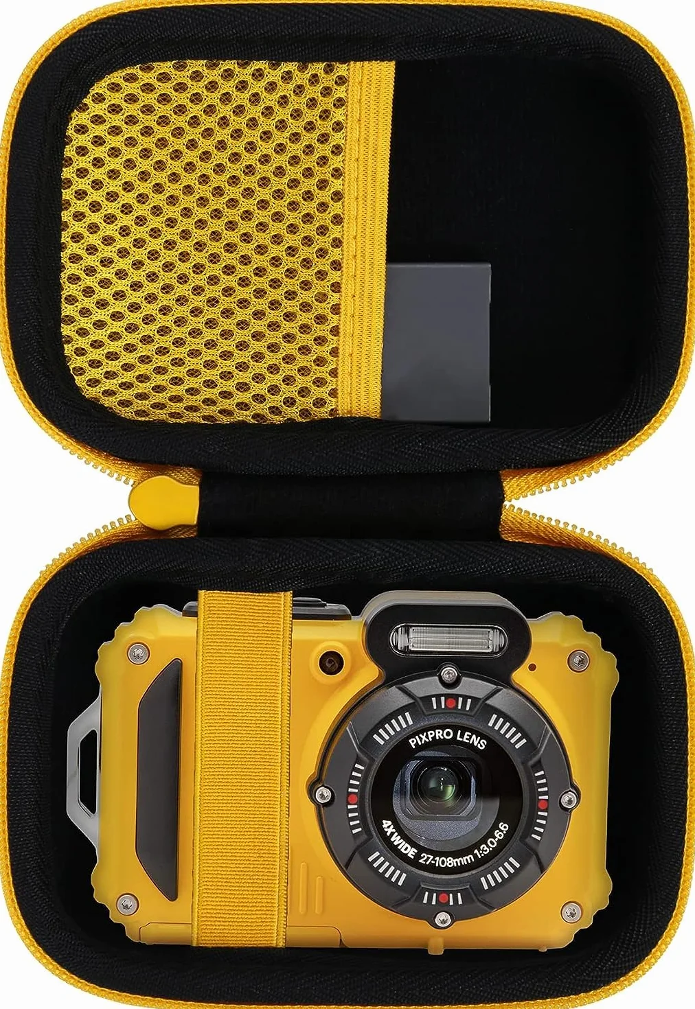 Aenllosi Hard Travel Housse Compatible avec l'appareil Photo Numérique Kodak PIXPRO WPZ2,Housse de Protection pour Kodak Appareil Photo Etanche(Jaune,Housse Uniquement)