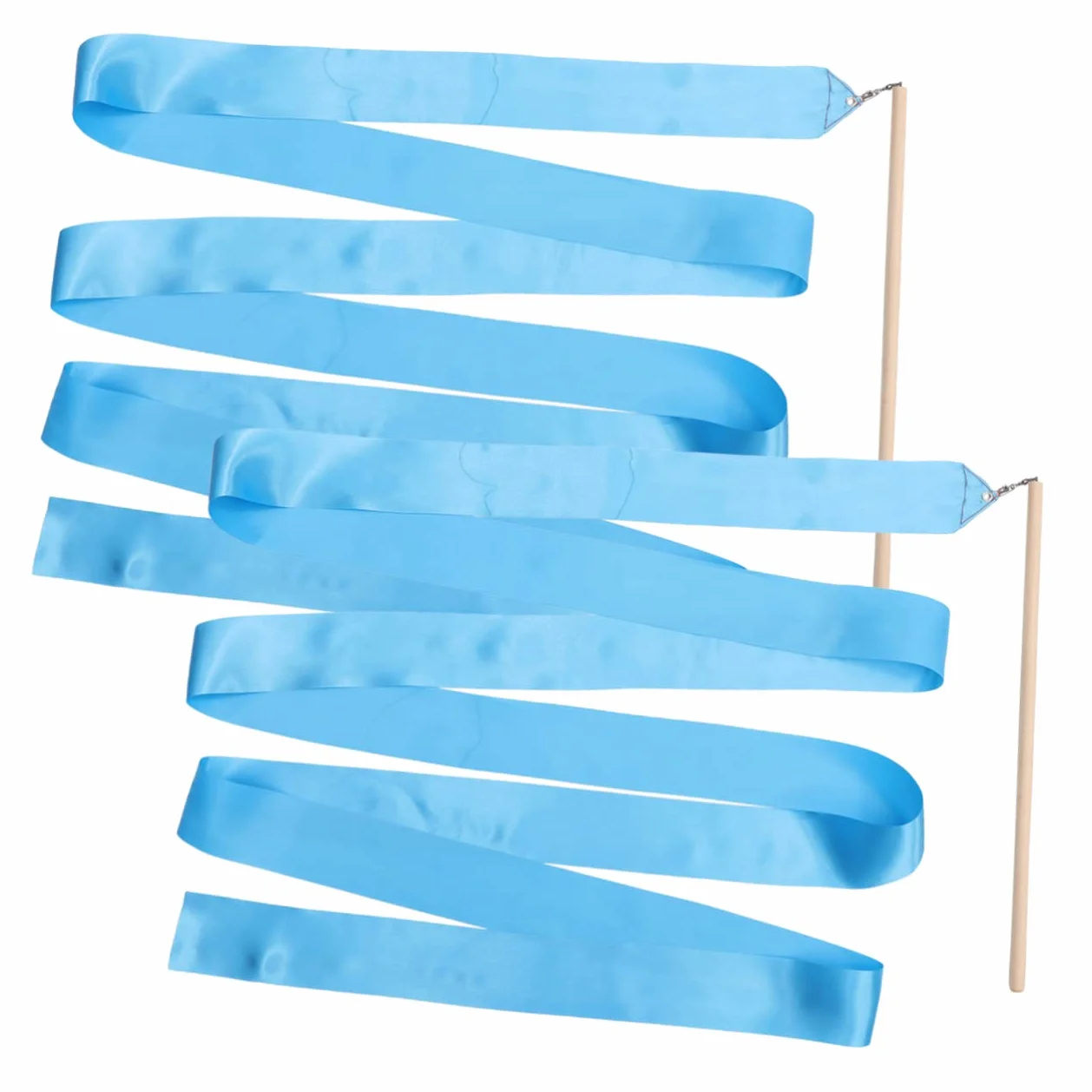 BESPORTBLE Ruban de Gymnastique Artistique Bleu 2 Pièces Poignée en Bois et Soie