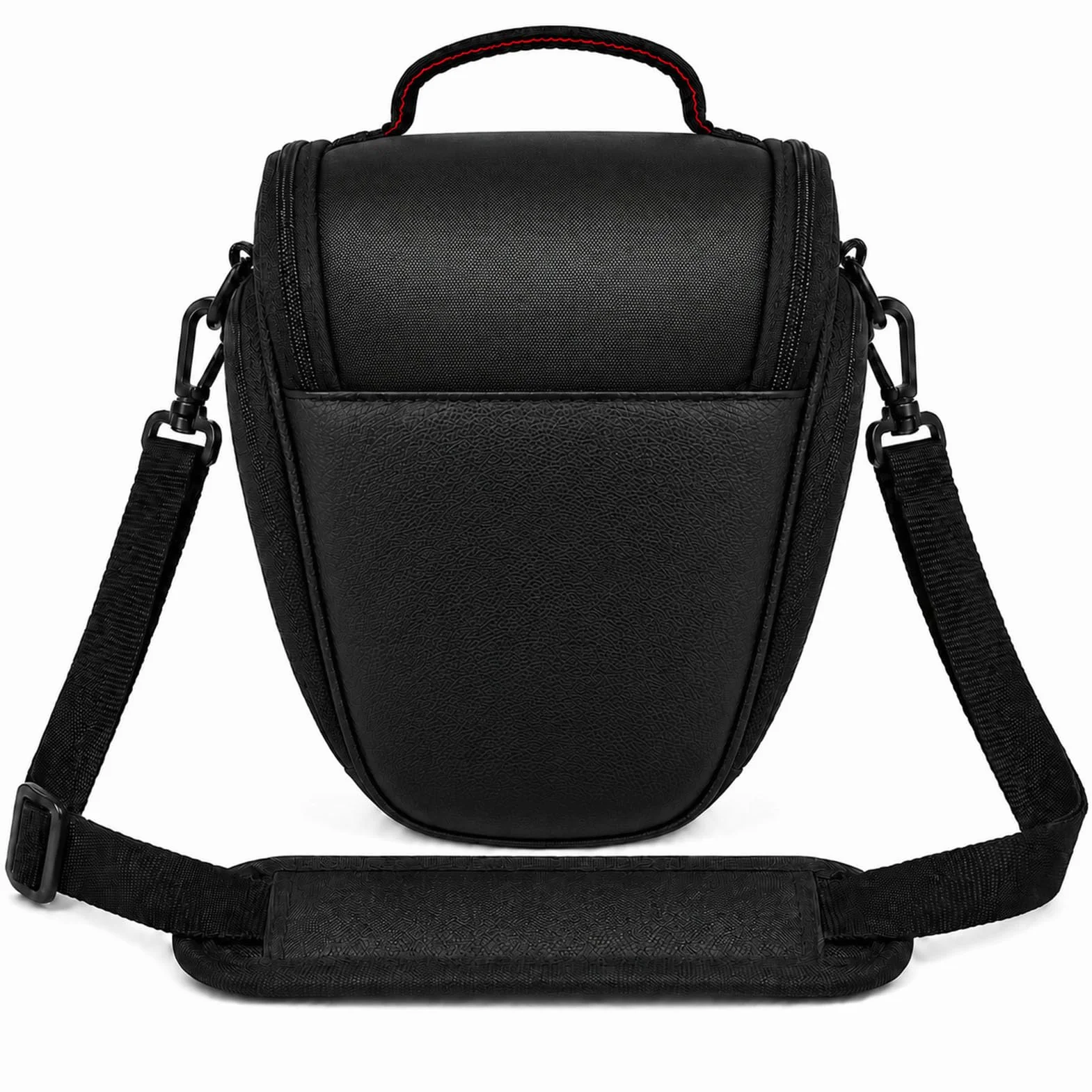 Sac Appareil Photo Noir 21x18x11 cm Sacoche Compacte pour Hybride Numérique Reflex DSLR SLR Bandoulière Amovible Réglable