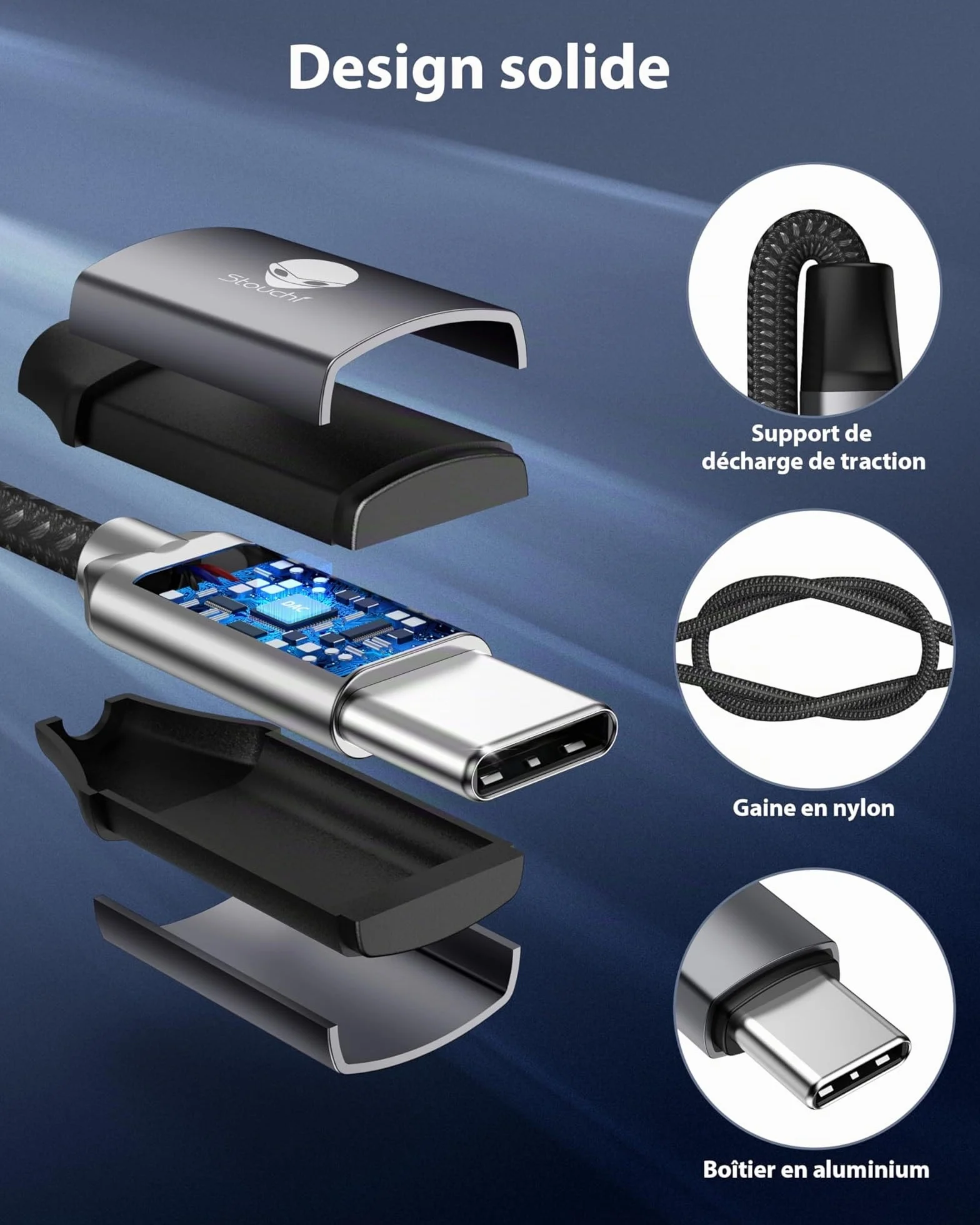 Adaptateur USB C vers Jack 3,5mm avec Puce DAC Haute Résolution Compatible iPhone 15 Pro/Max Samsung Galaxy S24 S23 Pixel