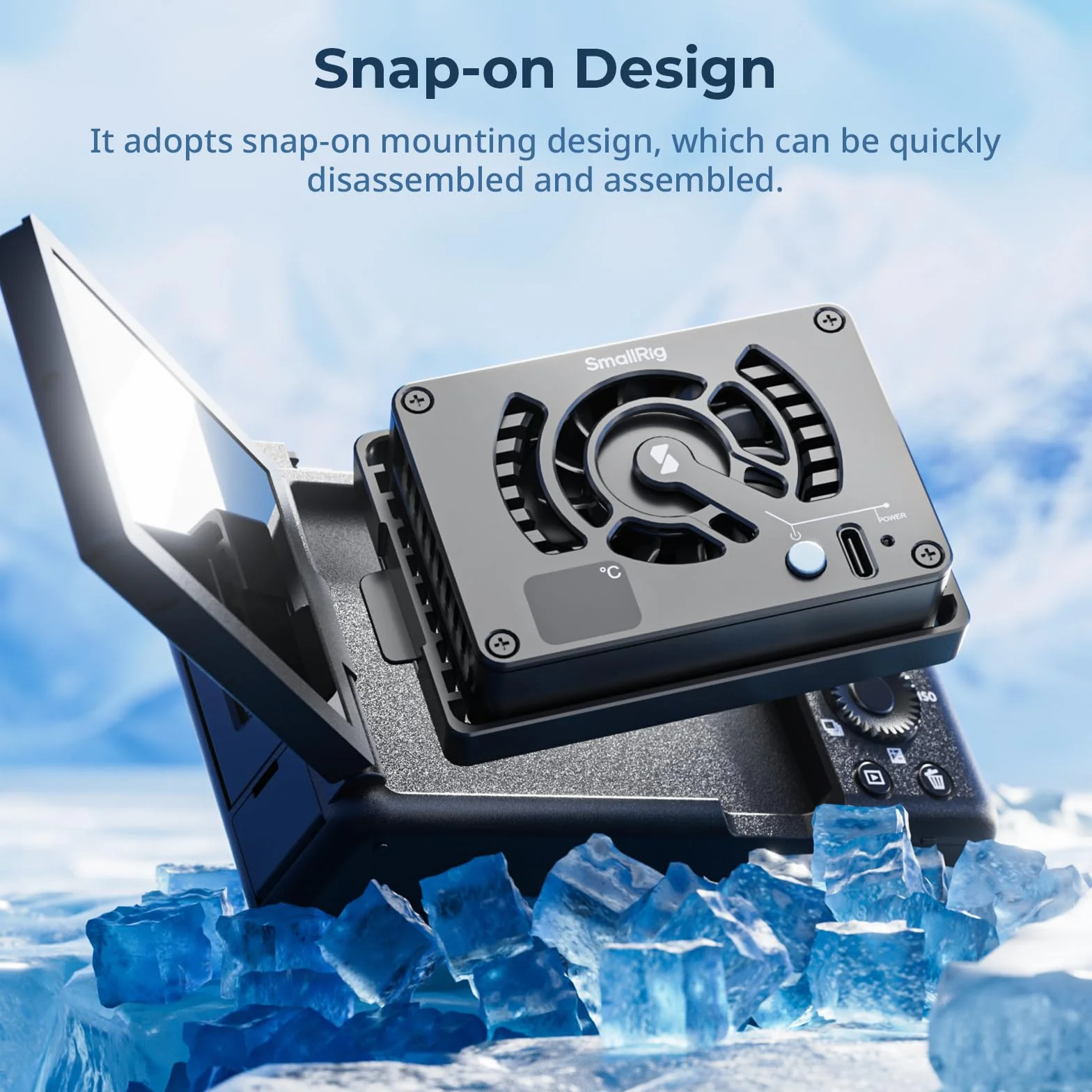 SMALLRIG Système de Refroidissement Externe pour Sony/pour Canon/pour FUJIFILM, Fan à Clipser avec Module de Refroidissement TEC pour ZV-E10/A7 IV/A6700/FX3, pour R5/R6, pour X-T4/X-S10, etc. - 4815
