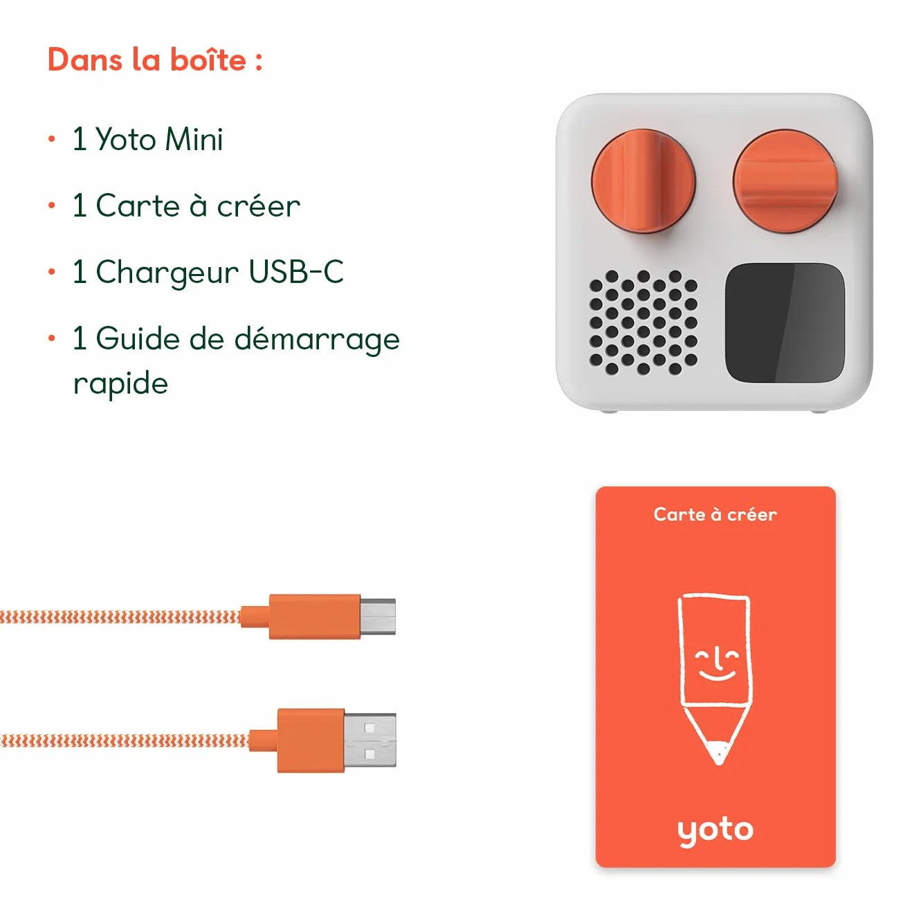 YOTO Mini 2024 (YM002) Boîte à Histoires Enfants 3-12 Ans Conteuse d’Histoires Bluetooth Portable