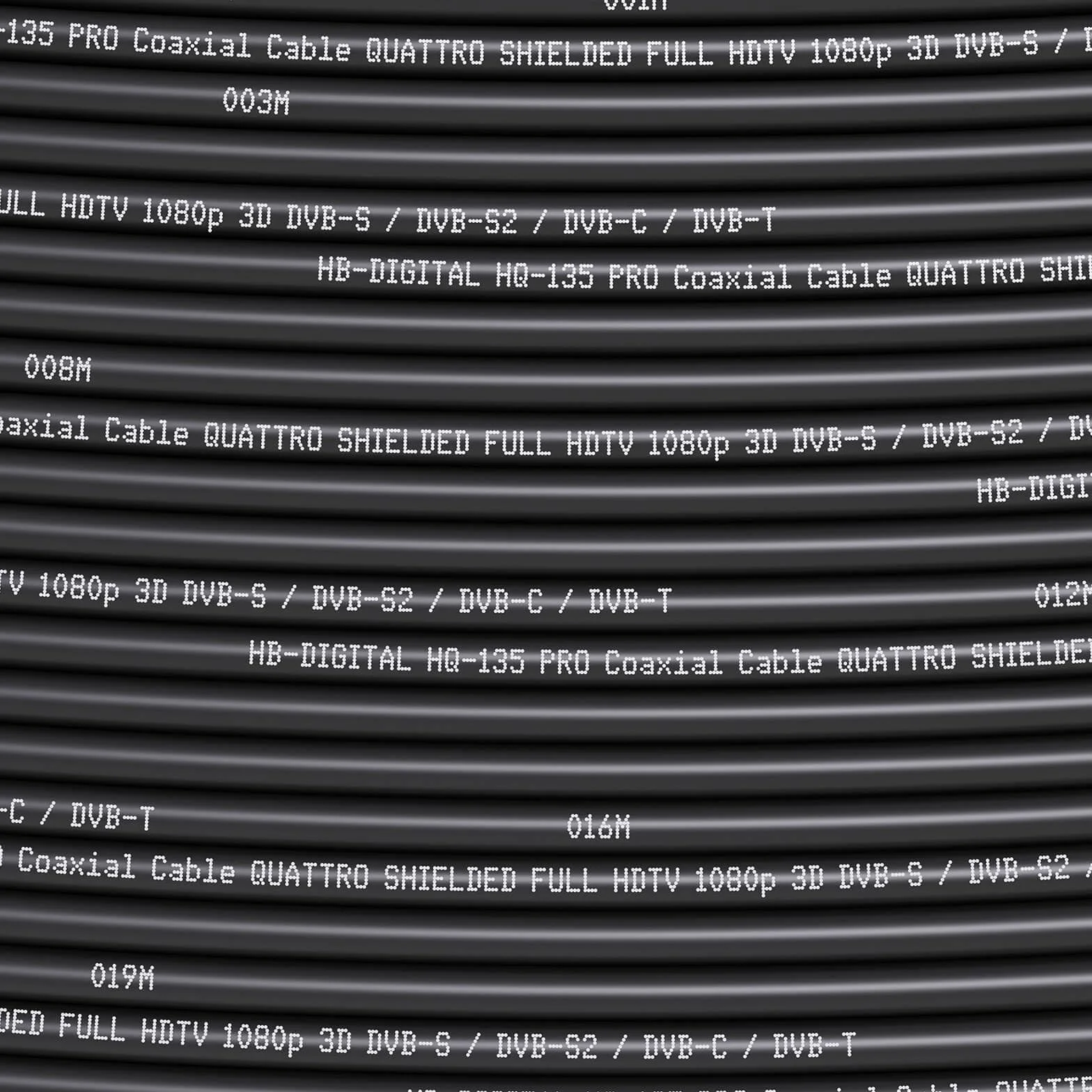 HB-DIGITAL Câble Coaxial HQ-135 50m 135dB Câble SAT 8K 4K UHD 4 Fois Blindé