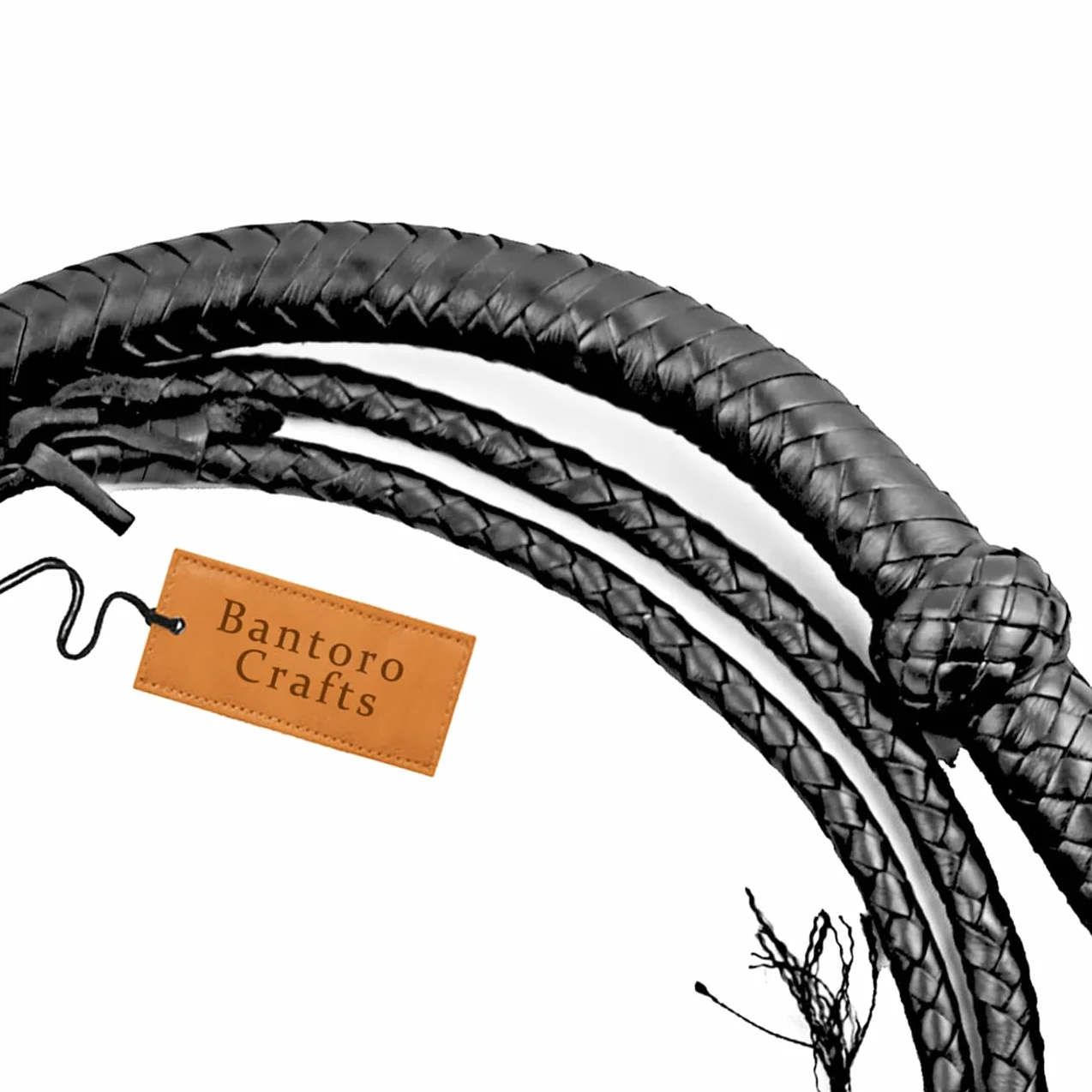 Fouet en Cuir véritable Cravache 3-8 Pieds 0,9-2,4 mètres 12 Tresses Brins Cuir tressé Fouet craquant Fort Equitation