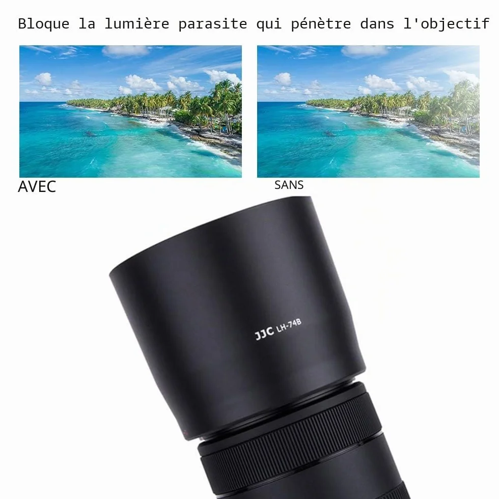 JJC Pare-Soleil avec Filtre UV 67 mm pour Objectif Canon EF 70-300 mm F4-5.6 is II/RF 100-400 mm F5.6-8 is, Remplace Le Pare-Soleil Canon ET-74B