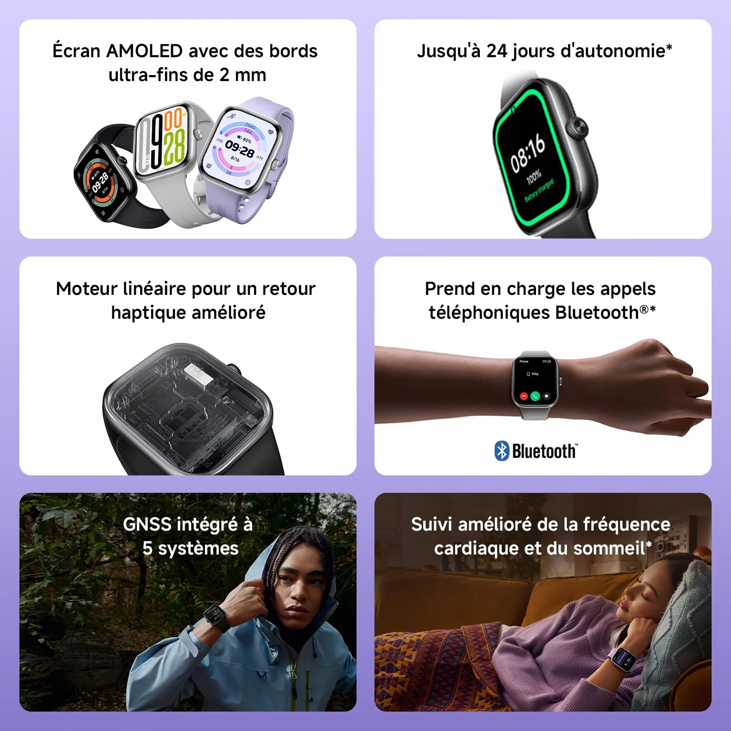 XIAOMI Redmi Watch 5-Montre Connectée, Suivi du Sport et Fitness, Ecran AMOLED 53mm, jusqu'à 24 Jours d'autonomie, 150+ Modes de Sport, Surveillance de la fréquence Cardiaque, Suivi du Sommeil, Noir