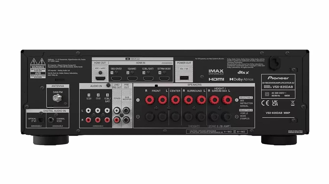 Amplificateur Home Cinéma Pioneer VSX 835 DAB Noir